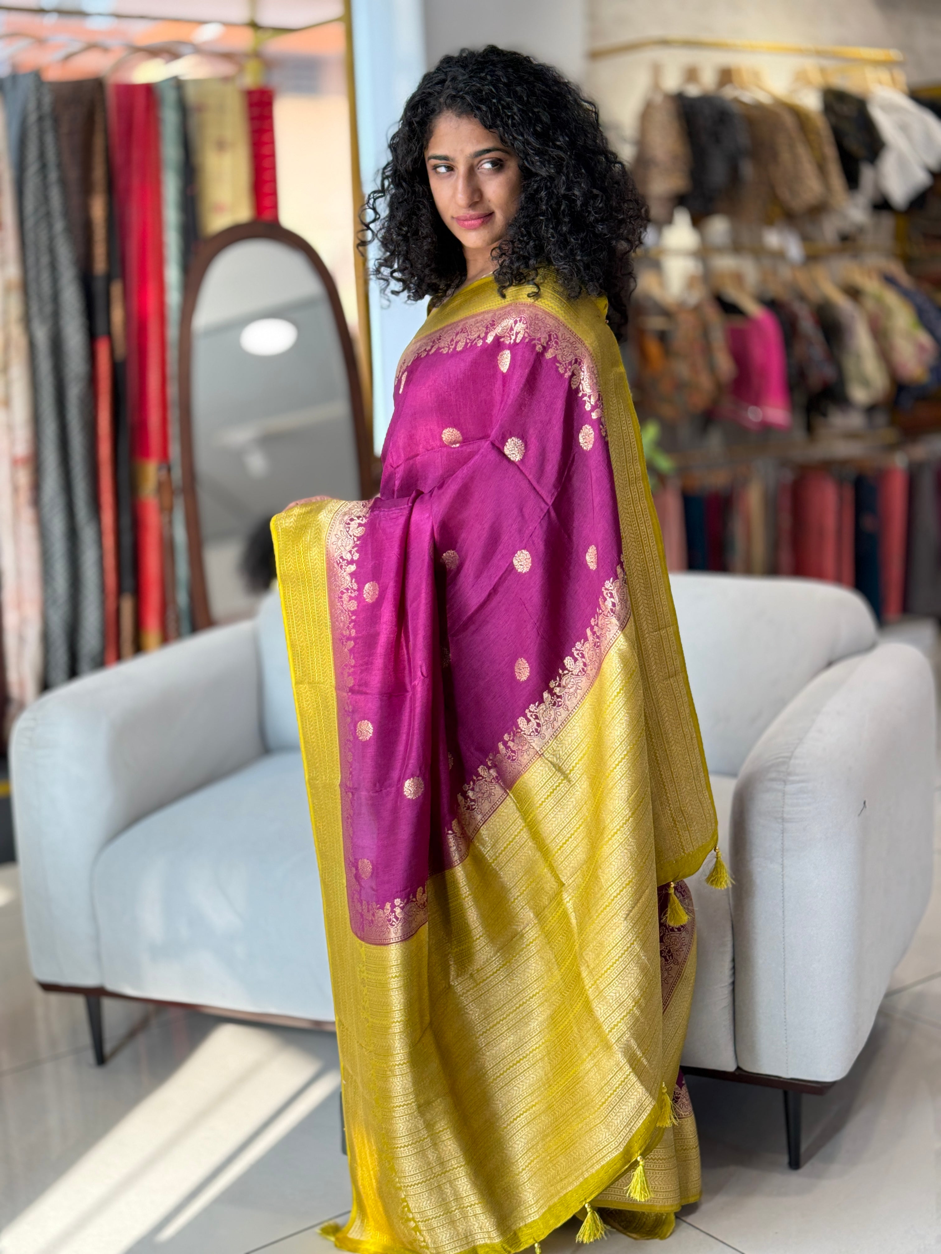 Banarasi Weaved Semi Tussar Saree | NN194