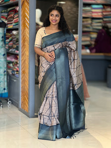 Geometrical Print Pattern Semi Silk Saree | DVS102