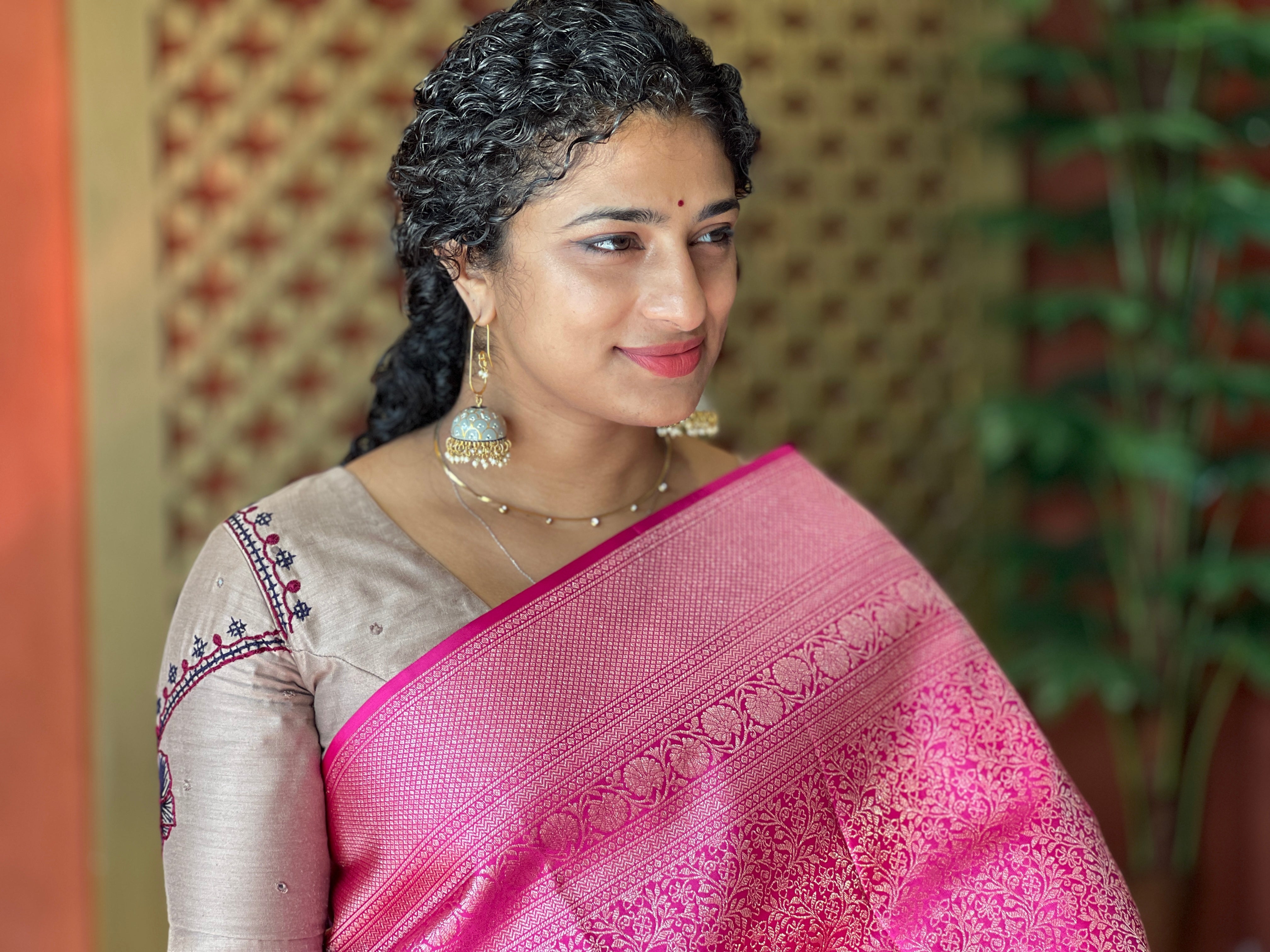 Floral Jaal Weaving Kanchipuram Saree | HH225