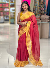 Supernet Kota Saree With Block Printed Contrast Borders | PF1054