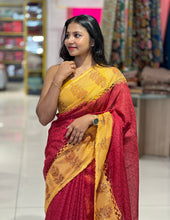 Supernet Kota Saree With Block Printed Contrast Borders | PF1054