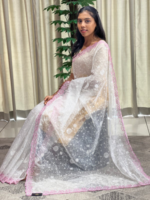 Party Wear Organza Saree | SBP1030