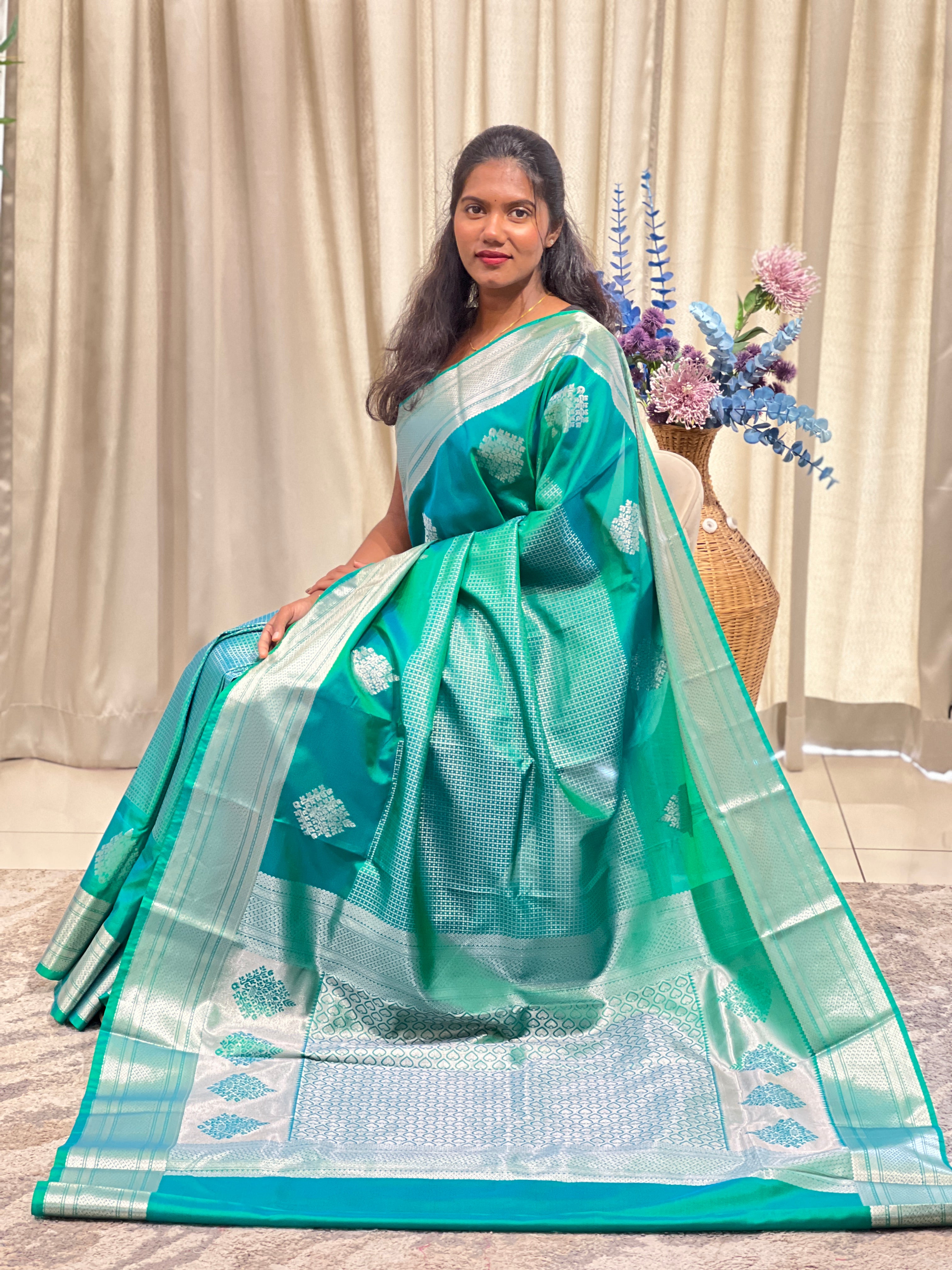 Check Pattern Semi Soft Silk Saree | RVS268