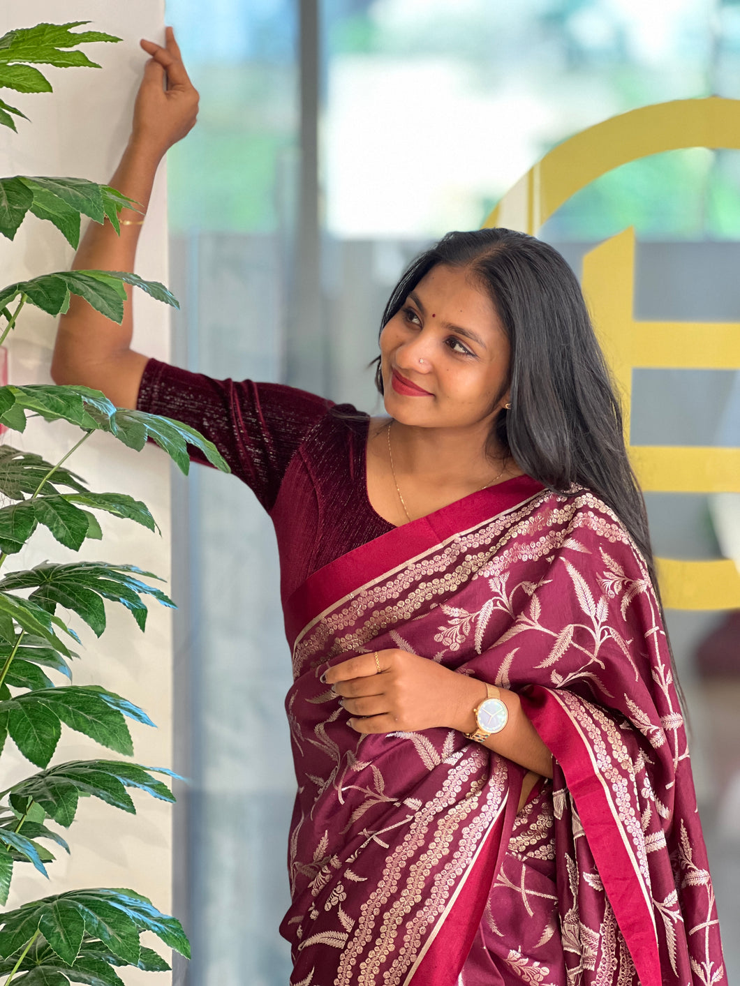 Banarasi Patterned Chanderi Finish Saree | NN225