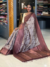 Geometrical Print Pattern Semi Silk Saree | DVS102