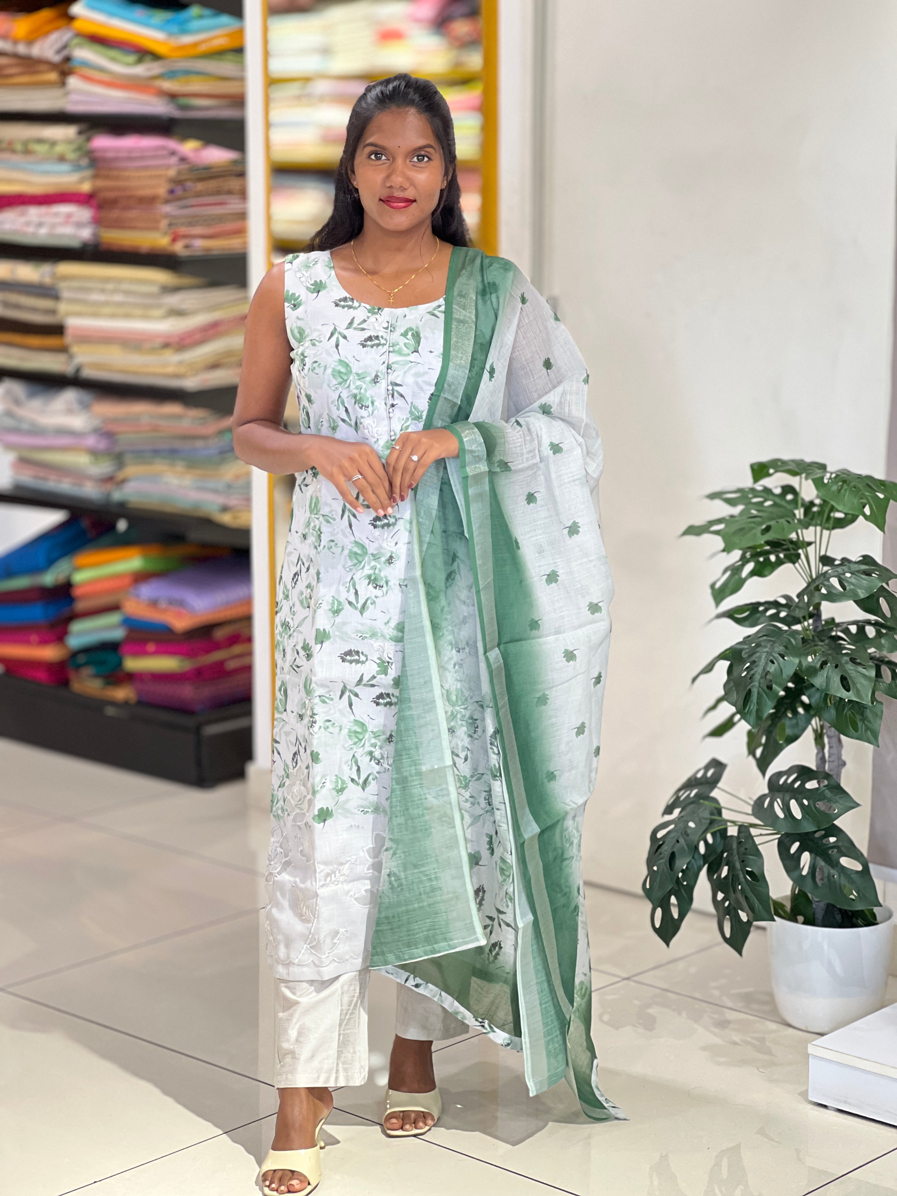 Digital Printed Linen Kurta Set | NAI167