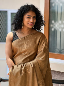 Dobby Weave Crepe Saree | ACT975