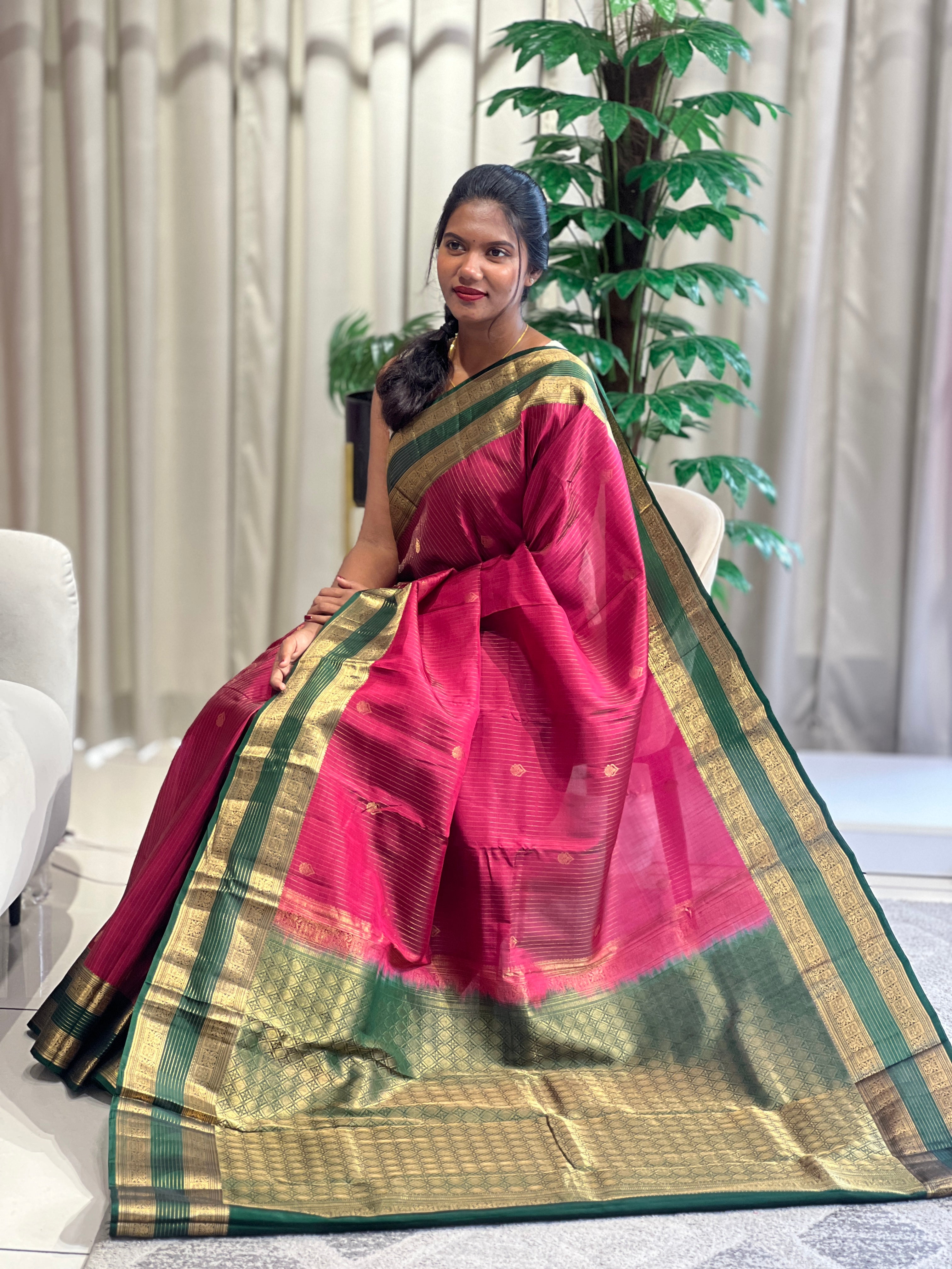 Stripe Woven Pattern Soft Silk Saree | KSO102