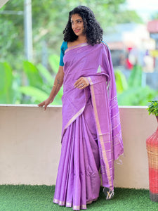 Zari Weaved Tussar Finish Saree | SK352