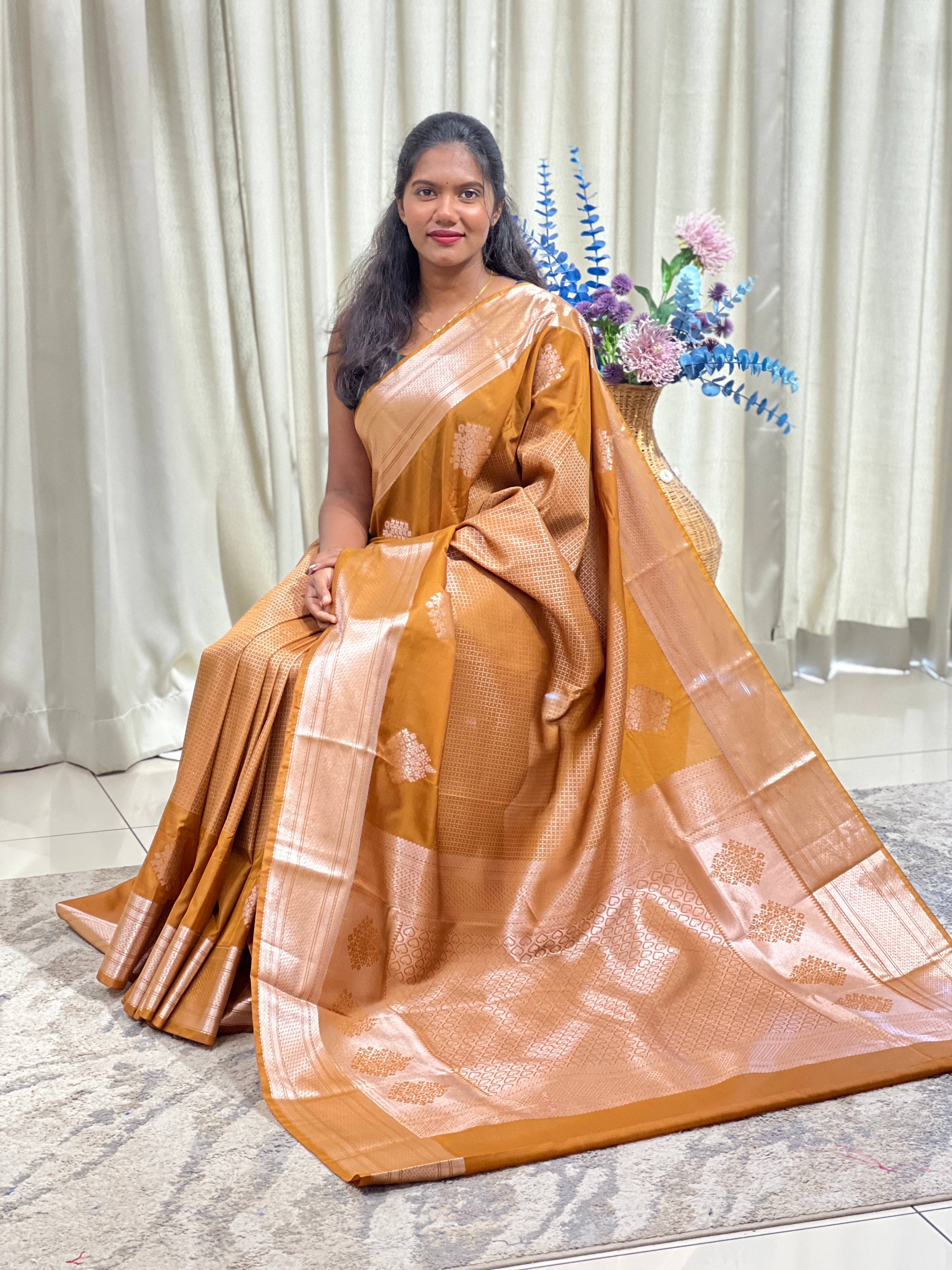 Check Pattern Semi Soft Silk Saree | RVS266