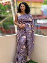 Machine Embroidered Semi Silk Saree |  ACT972