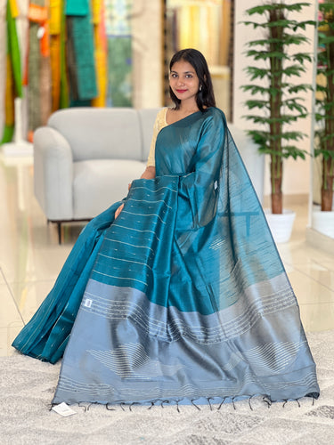 Stripe Patterned Semi Silk Saree | PD421