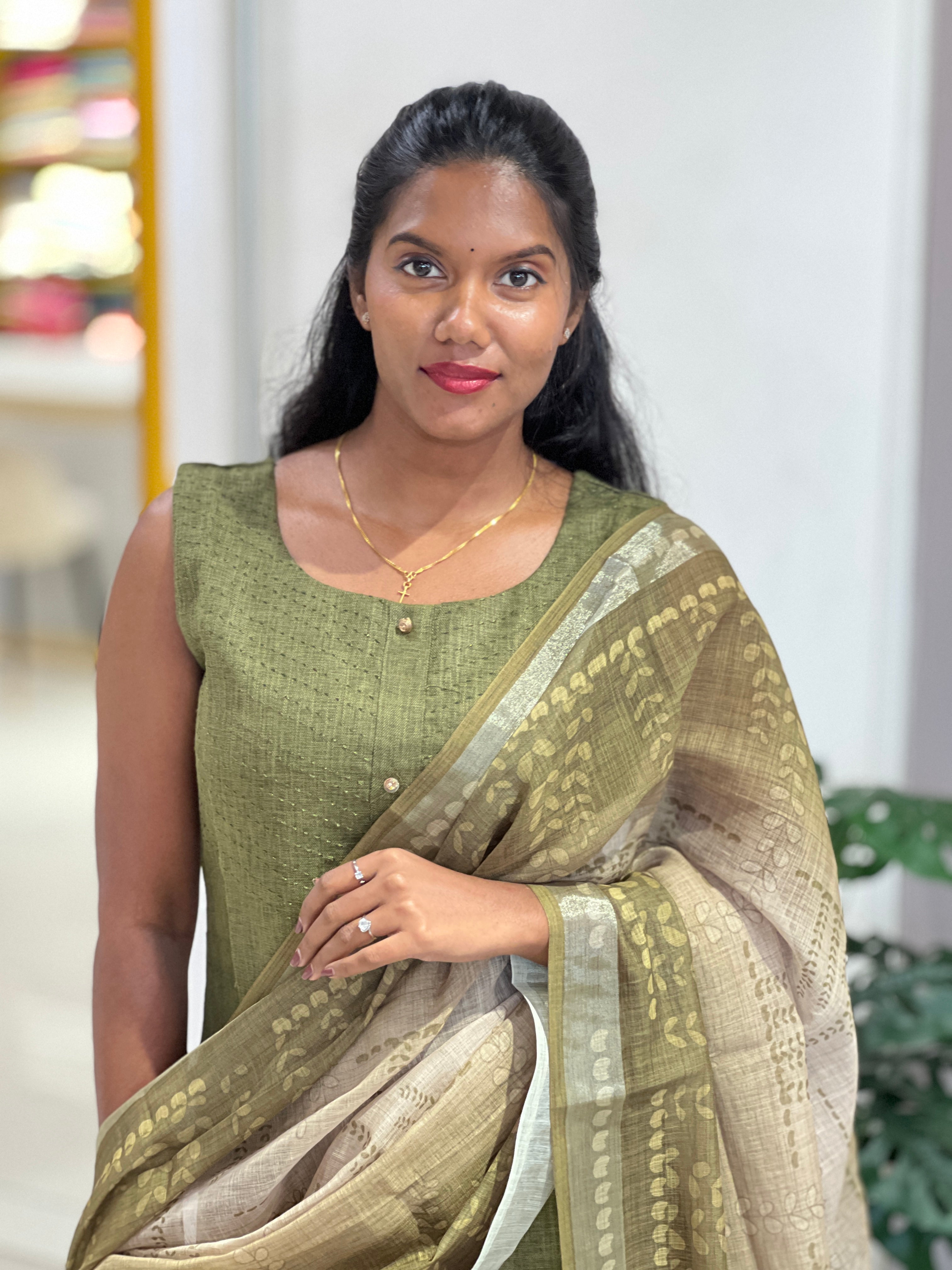 Thread Weaving Linen Cotton Kurta Set | NAI169