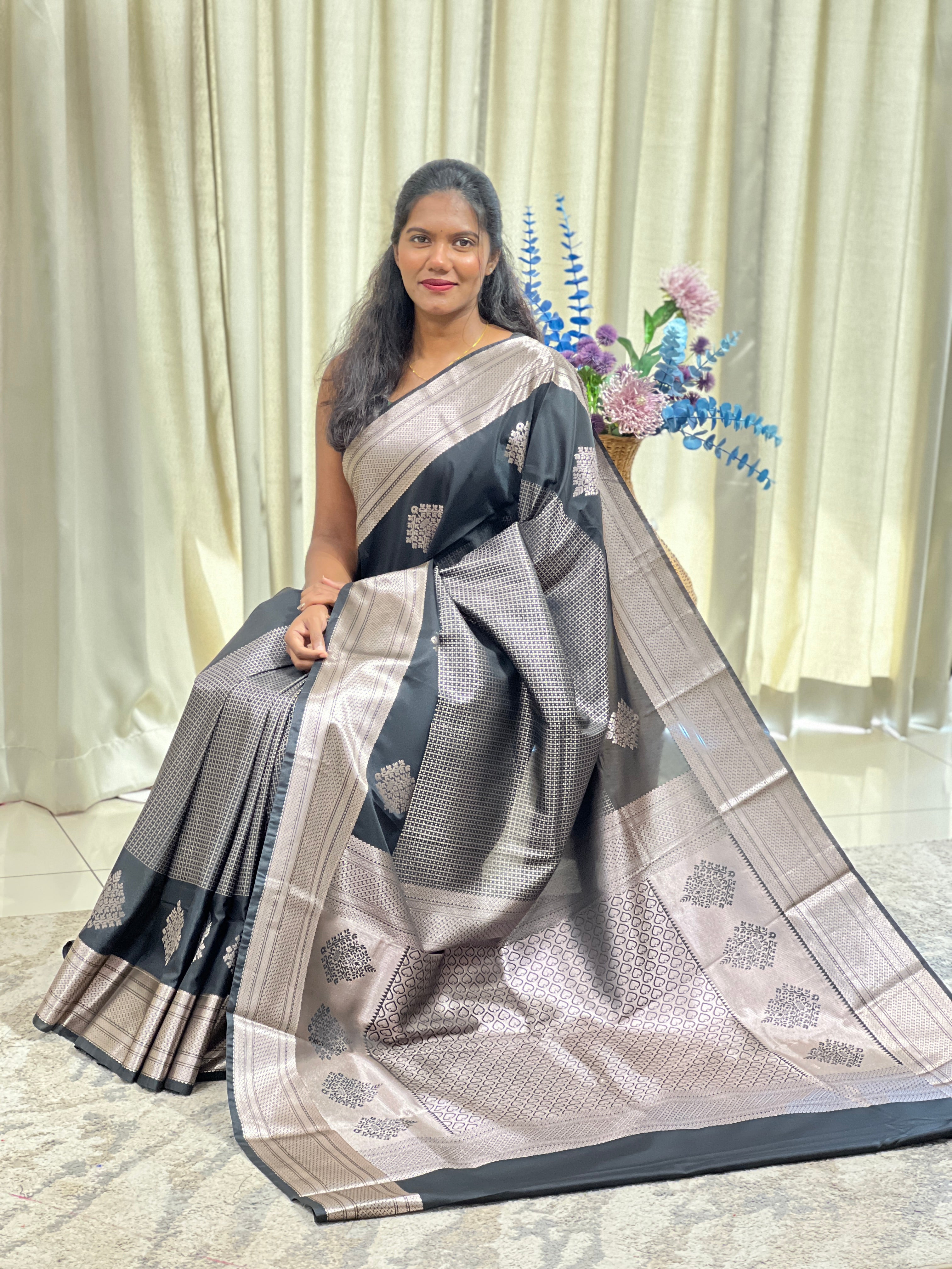 Check Pattern Semi Soft Silk Saree | RVS267