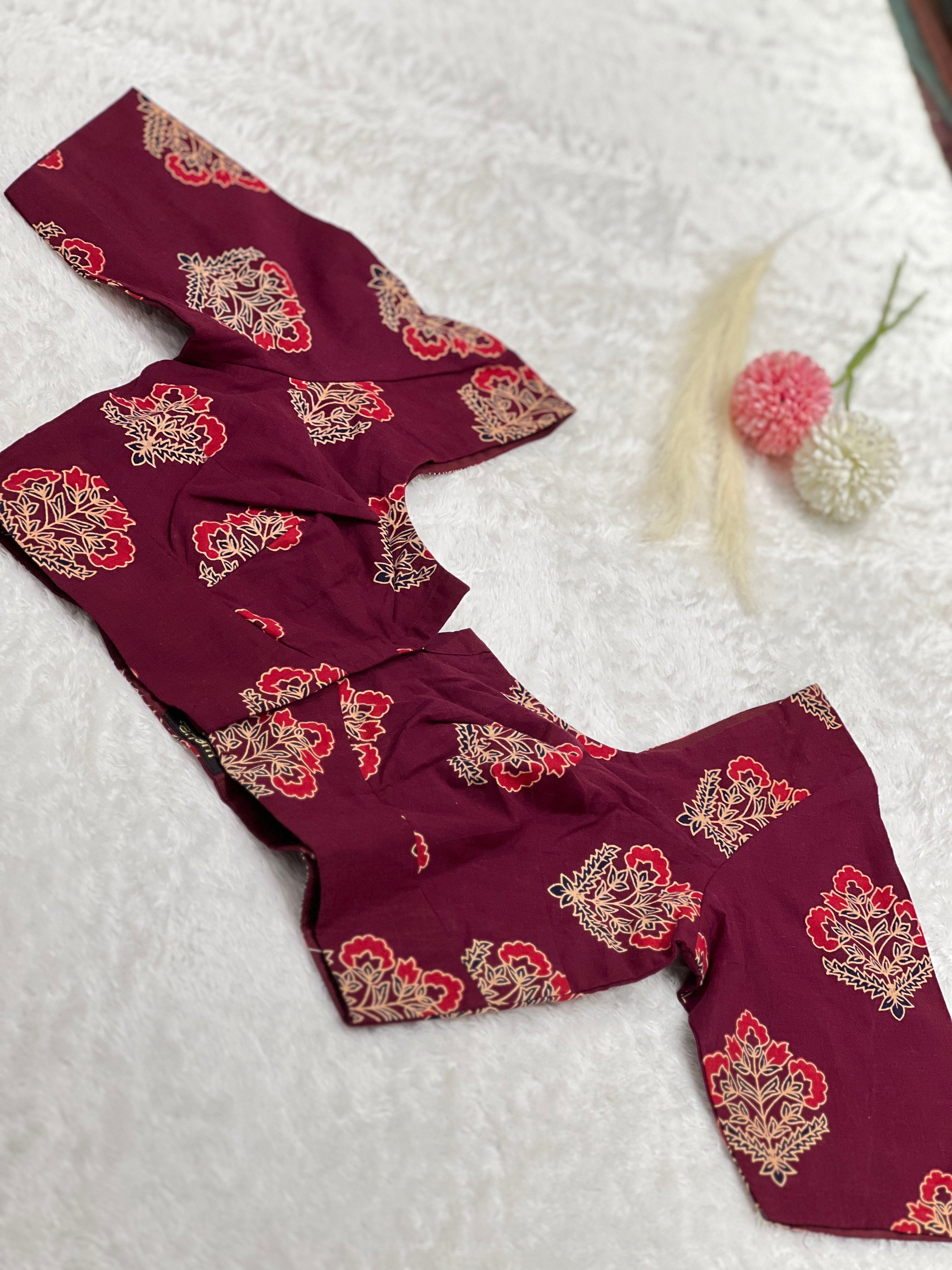 Block Printed Cotton Stitched Blouse | DNB141