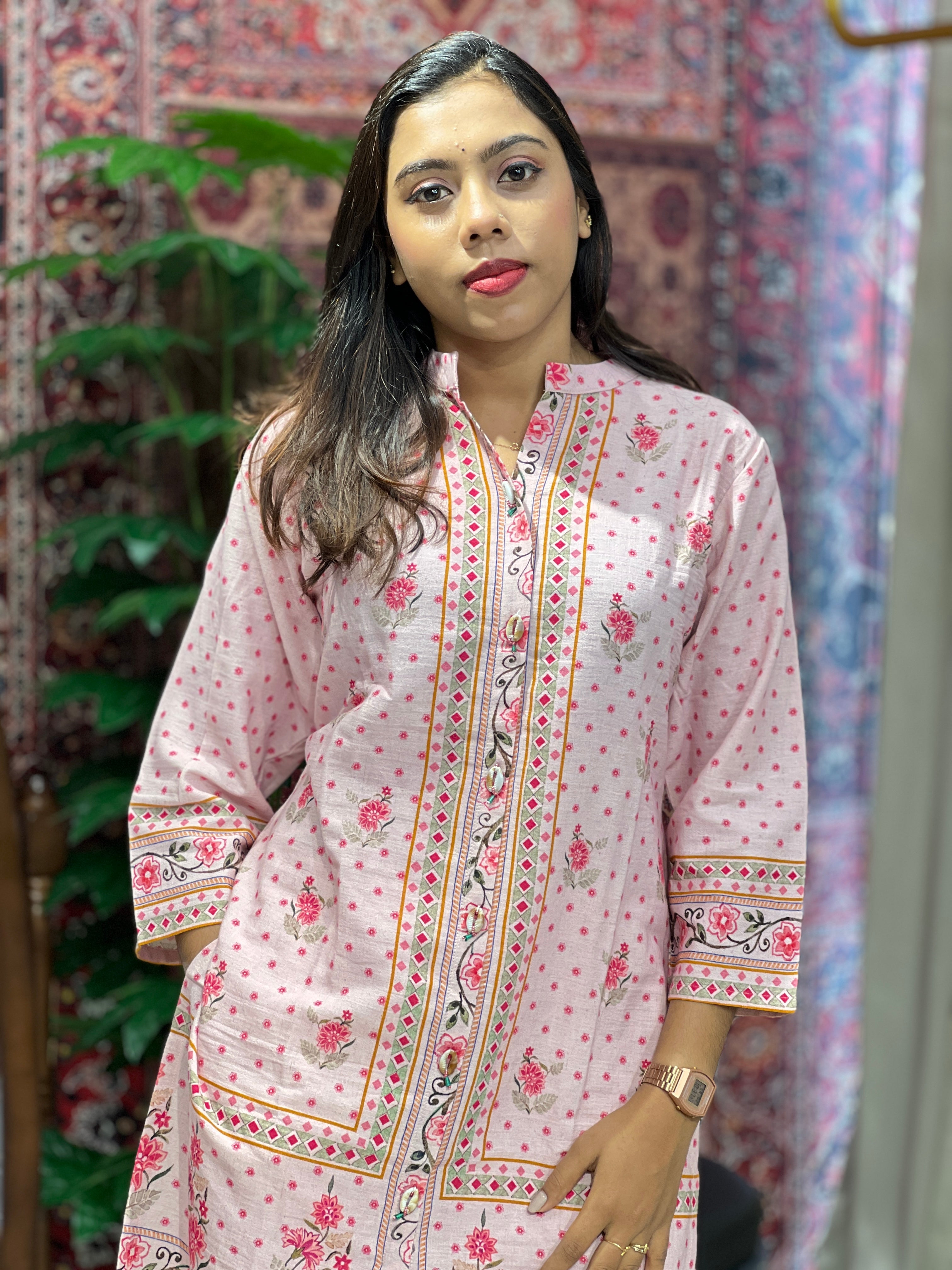 Digital Printed Cotton Kurta Set | AFD103