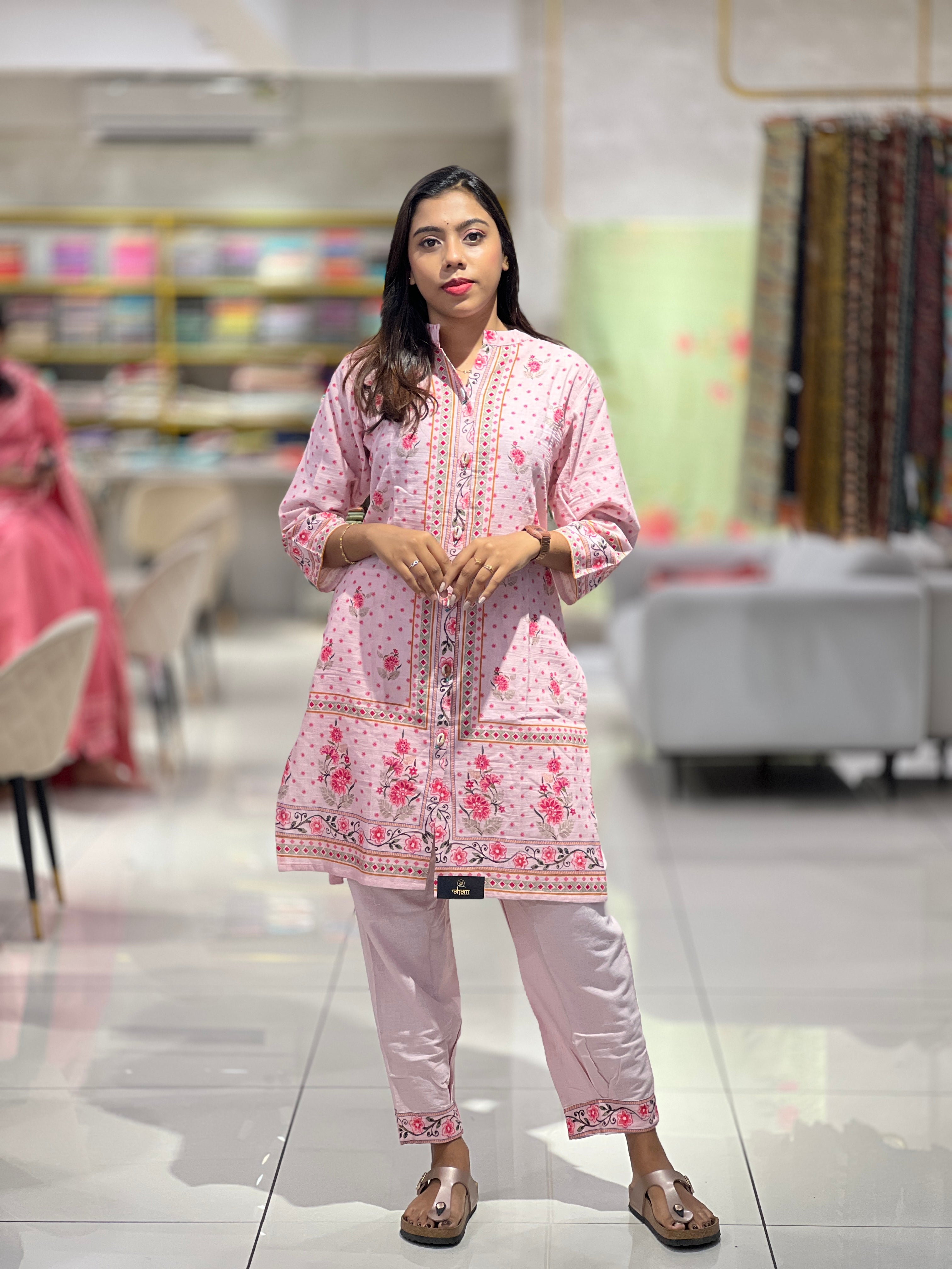 Digital Printed Cotton Kurta Set | AFD103