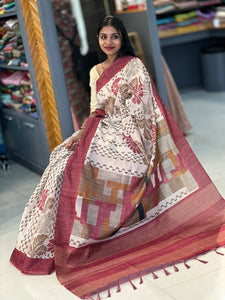 Sublimation Printed Semi Silk Saree | KSD109