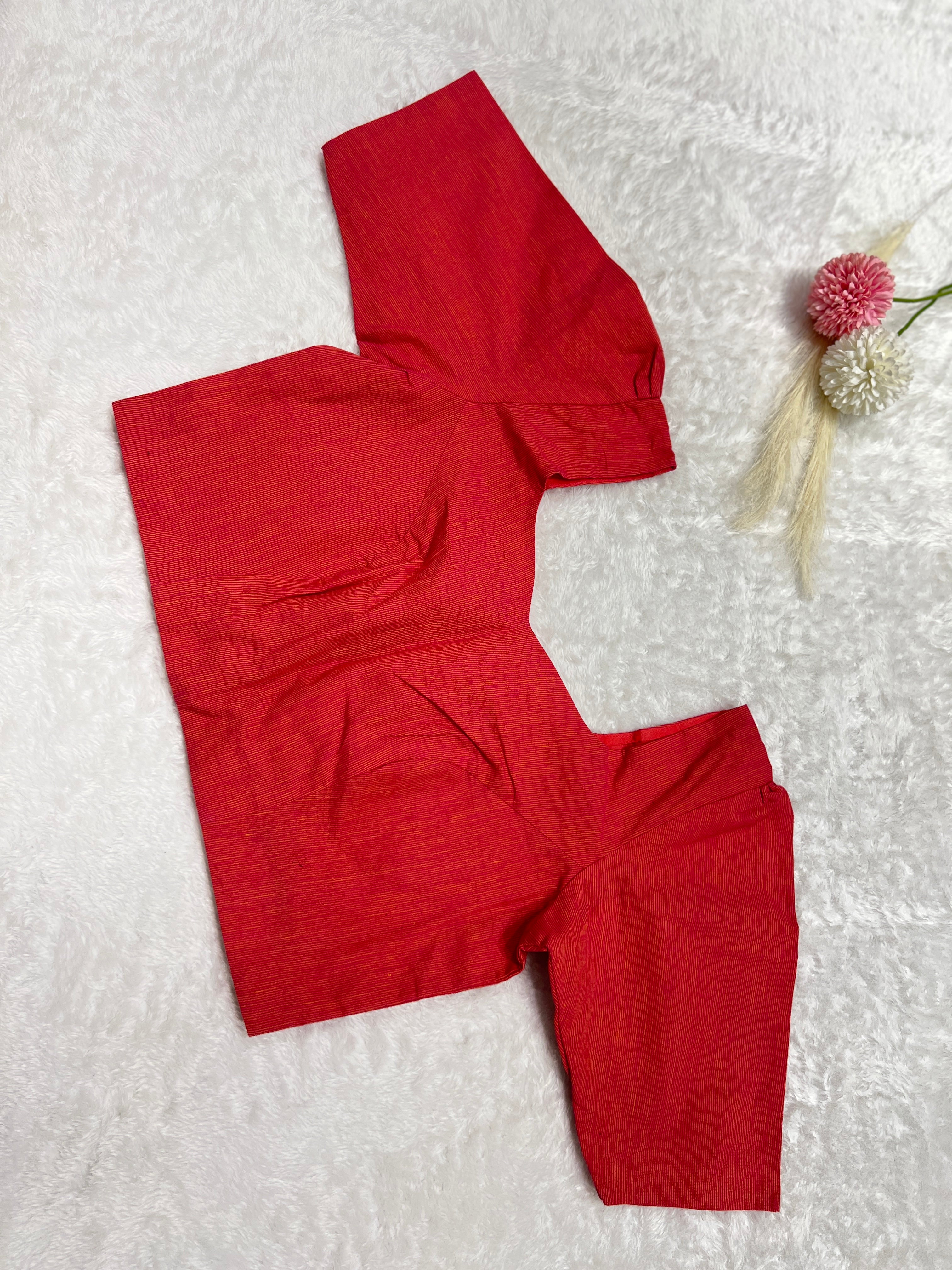 Solid Patterned Cotton Stitched Blouse | DNB152