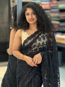 Floral  Embroidered Net Saree | SBP172