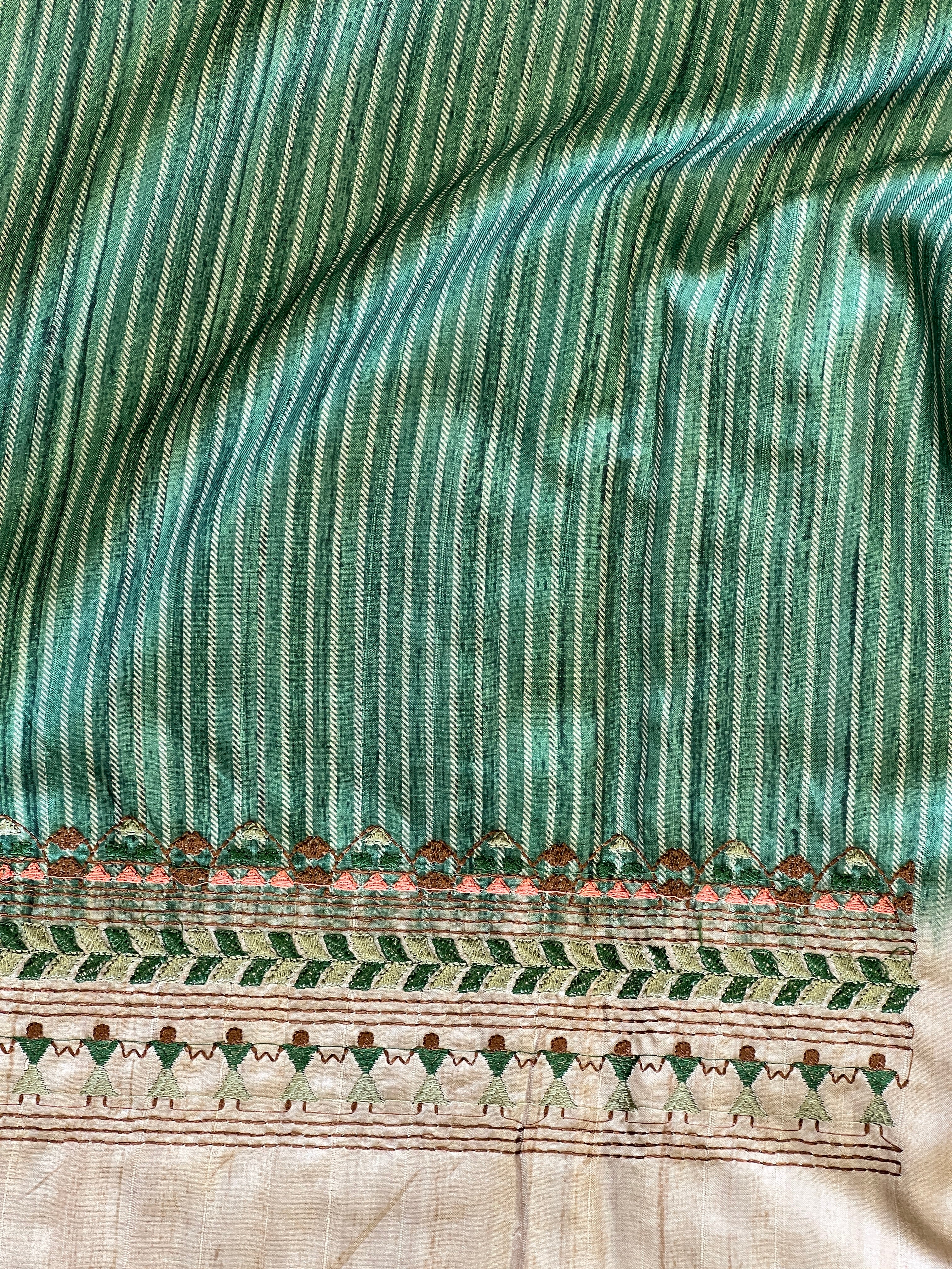 Warli Inspired Semi Tussar Saree | GAR127