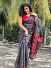 Stripe Weaving Linen Saree | DLS155