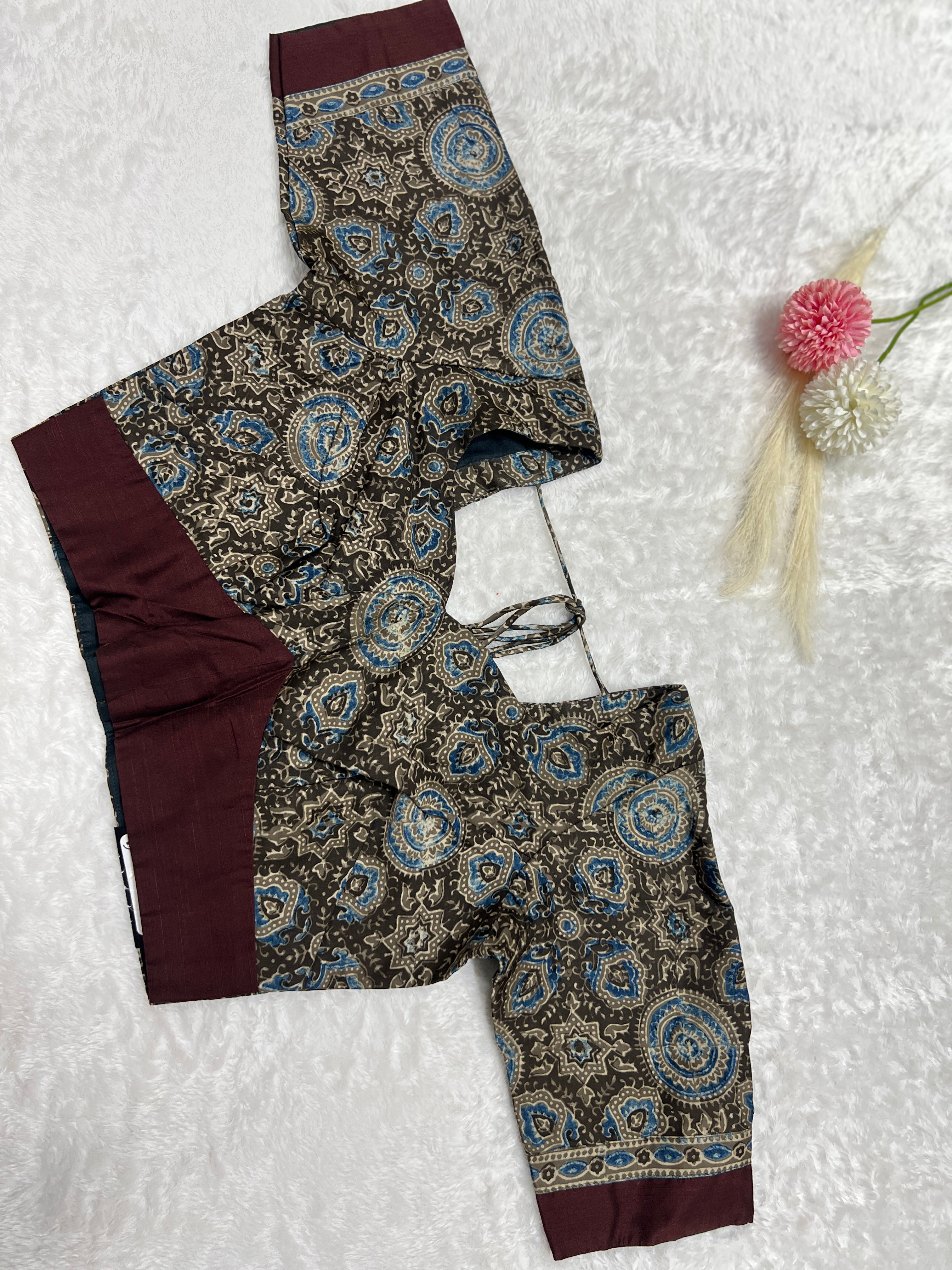 Ajrakh Printed Modal Finish Stitched Blouse | DNB139