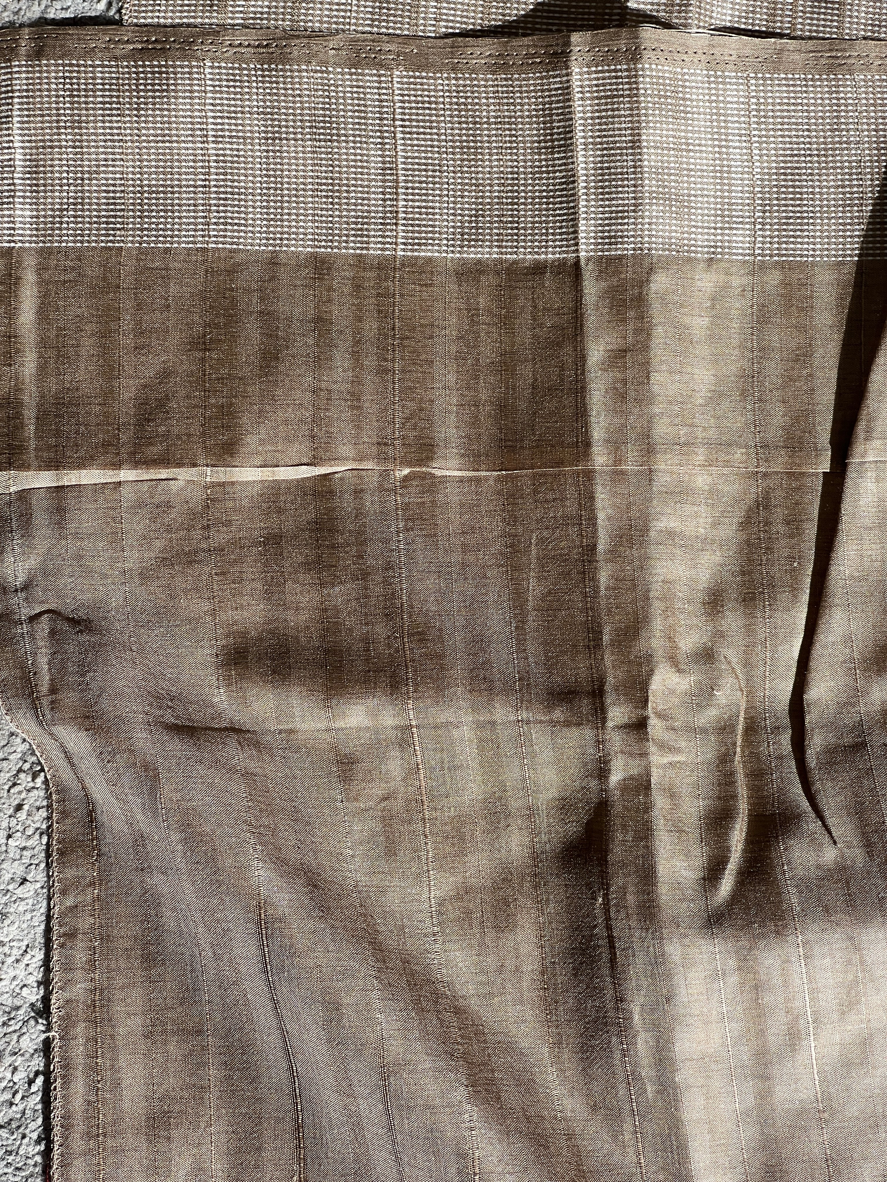 Machine Embroidery With Kantha Border Detailed Tussar Finish Saree | SUN316