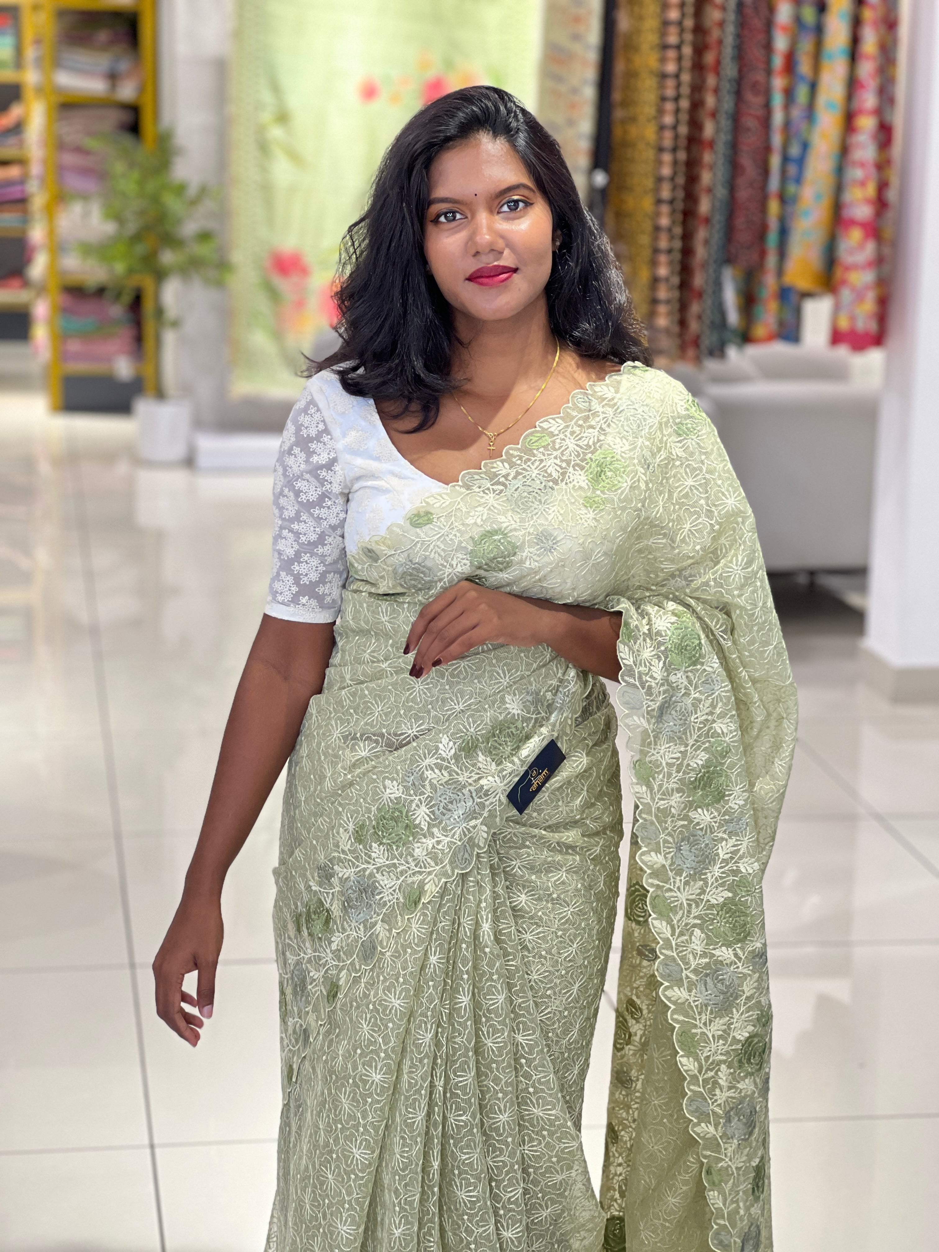 Machine Embroidery Detailed Tepchi Kota Saree | PNS271