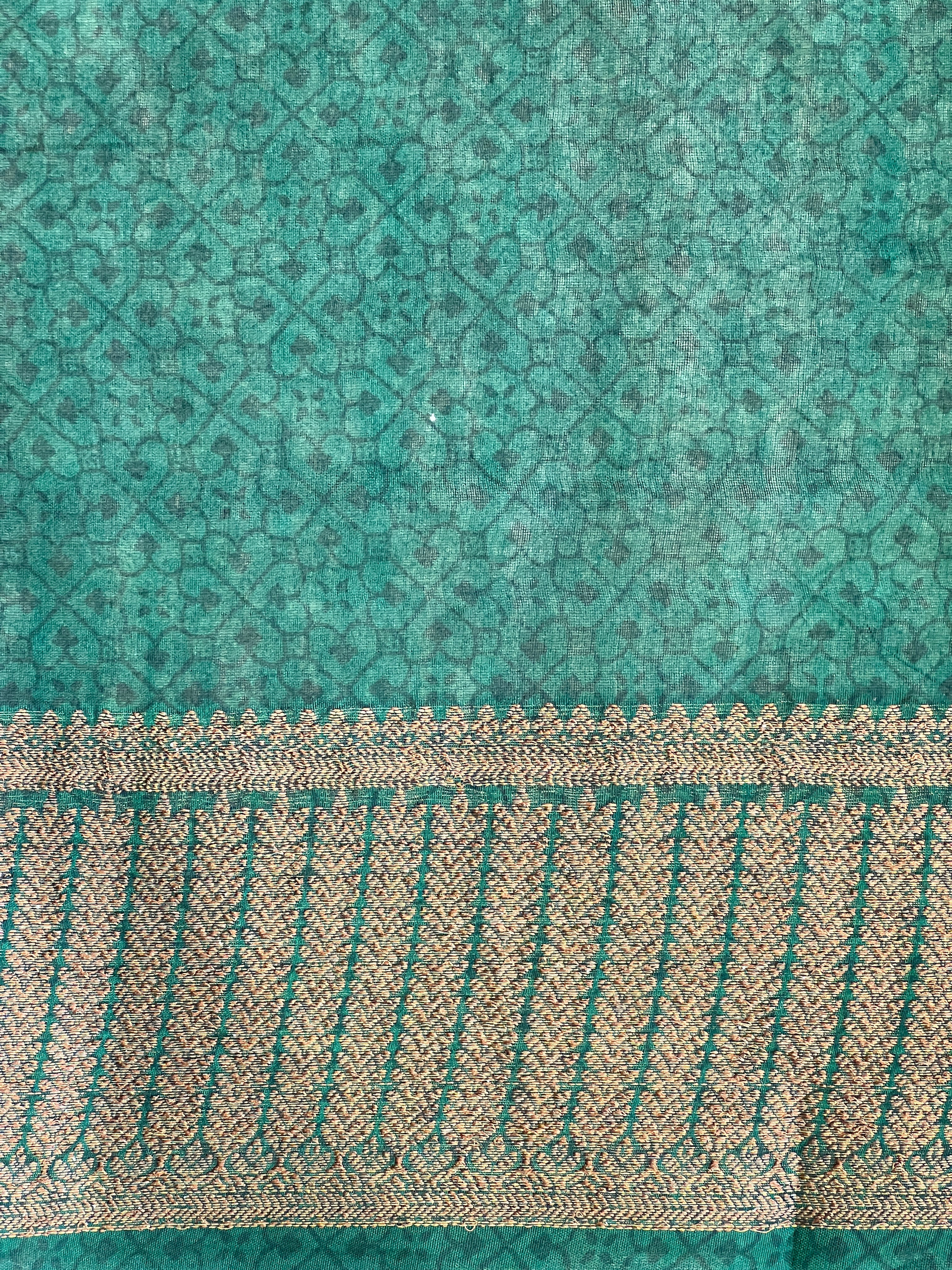 Floral and Leaf Printed Chanderi Saree | RGD955R