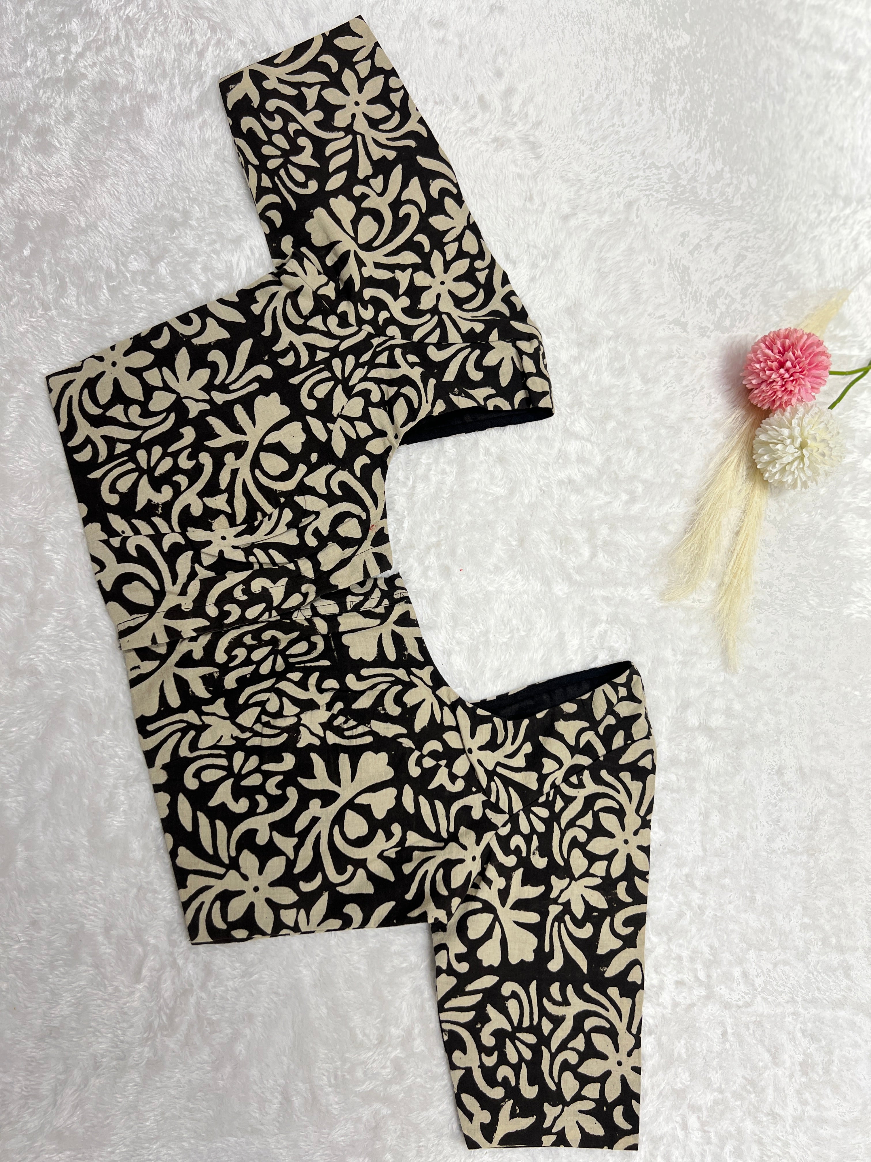 Block Printed Cotton Stitched Blouse | DNB163