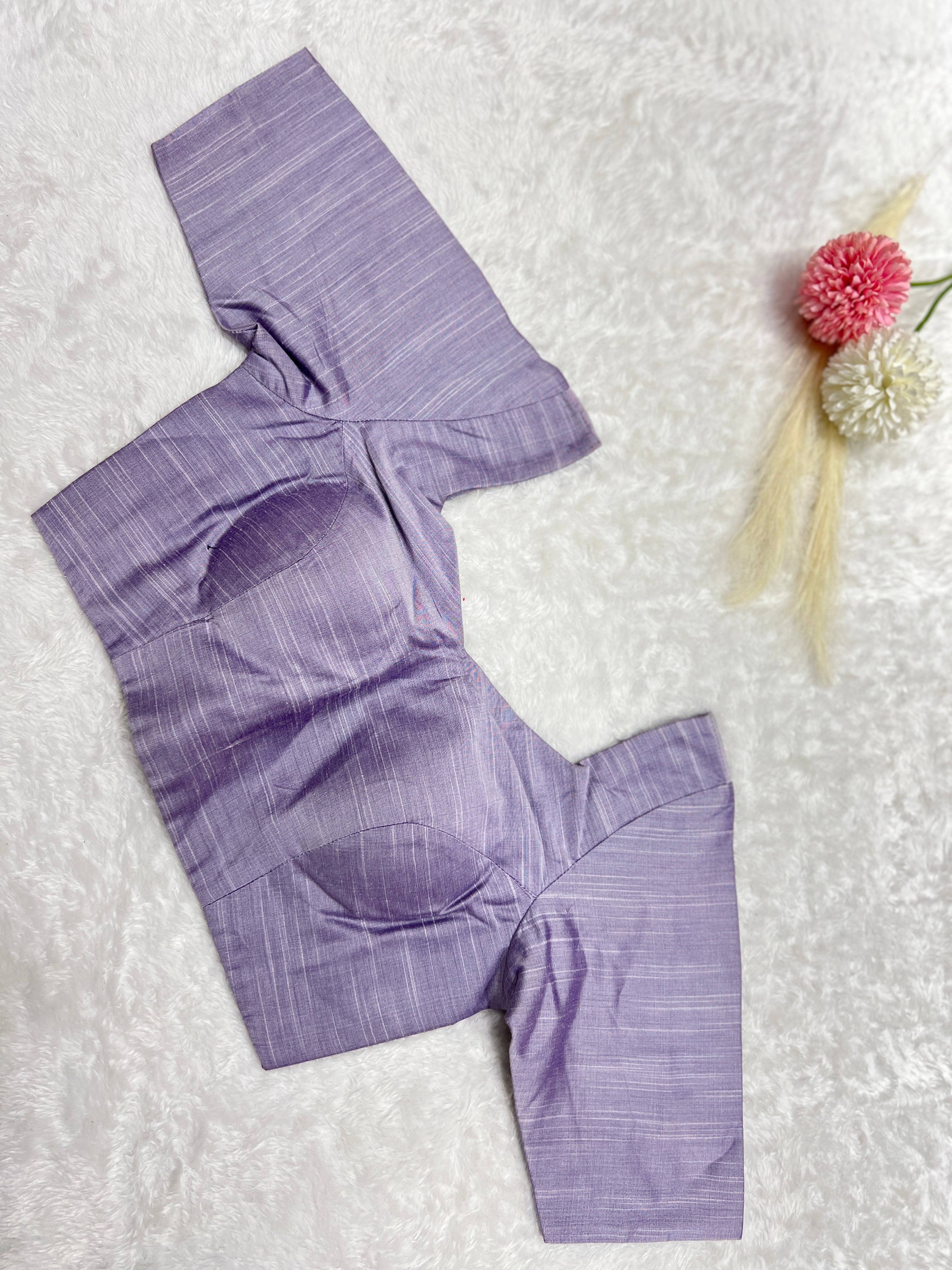 Solid Patterned Semi Tussar Stitched Blouse | DNB156