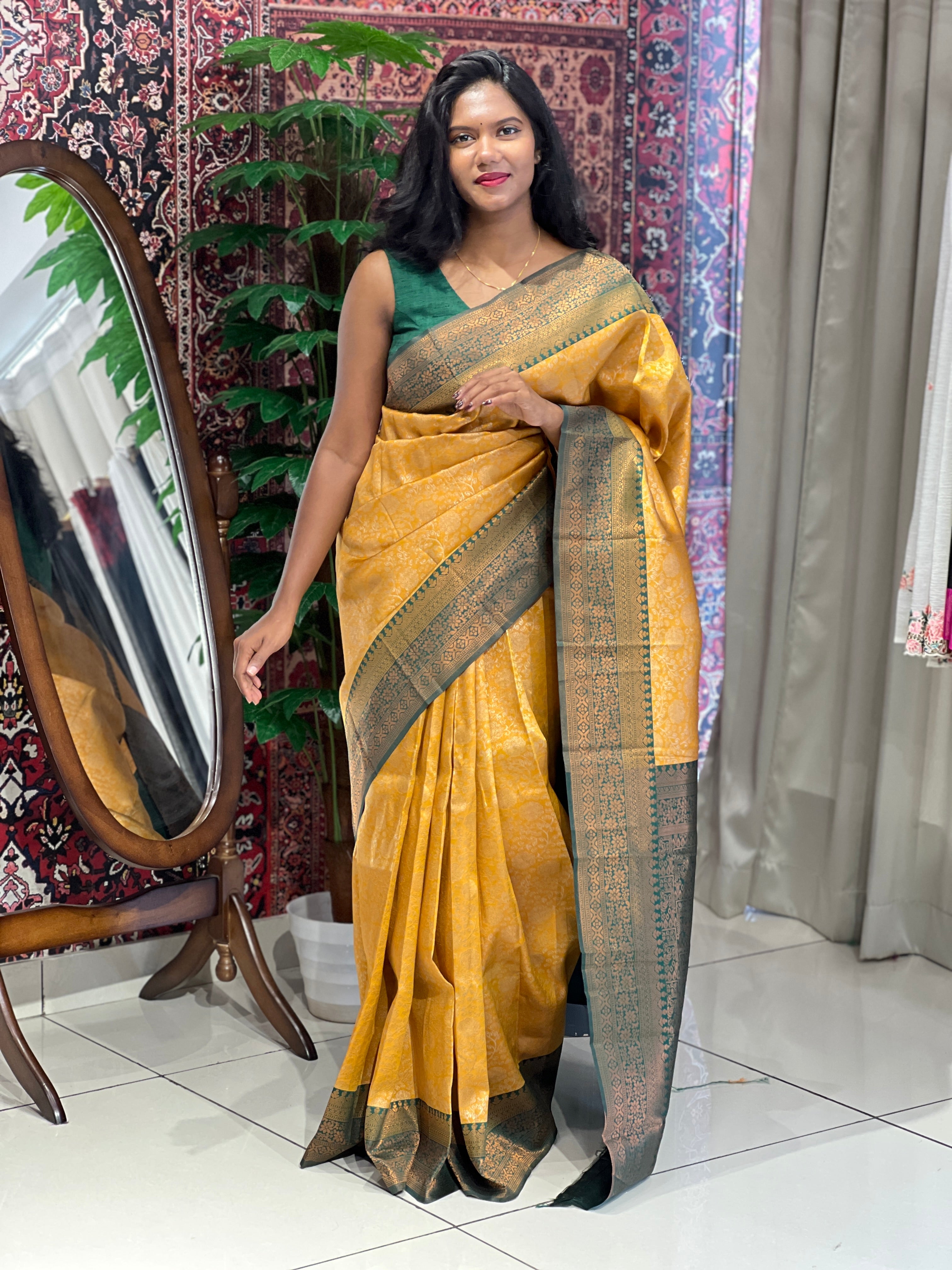 Silver Zari Woven Semi Silk Saree | RMP131