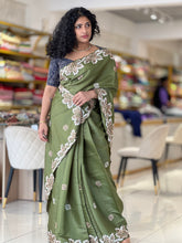 Thread Embroidered Tussar Saree | SHC190