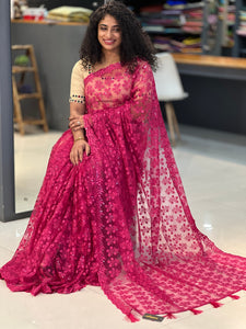 Floral  Embroidered Net Saree | SBP172