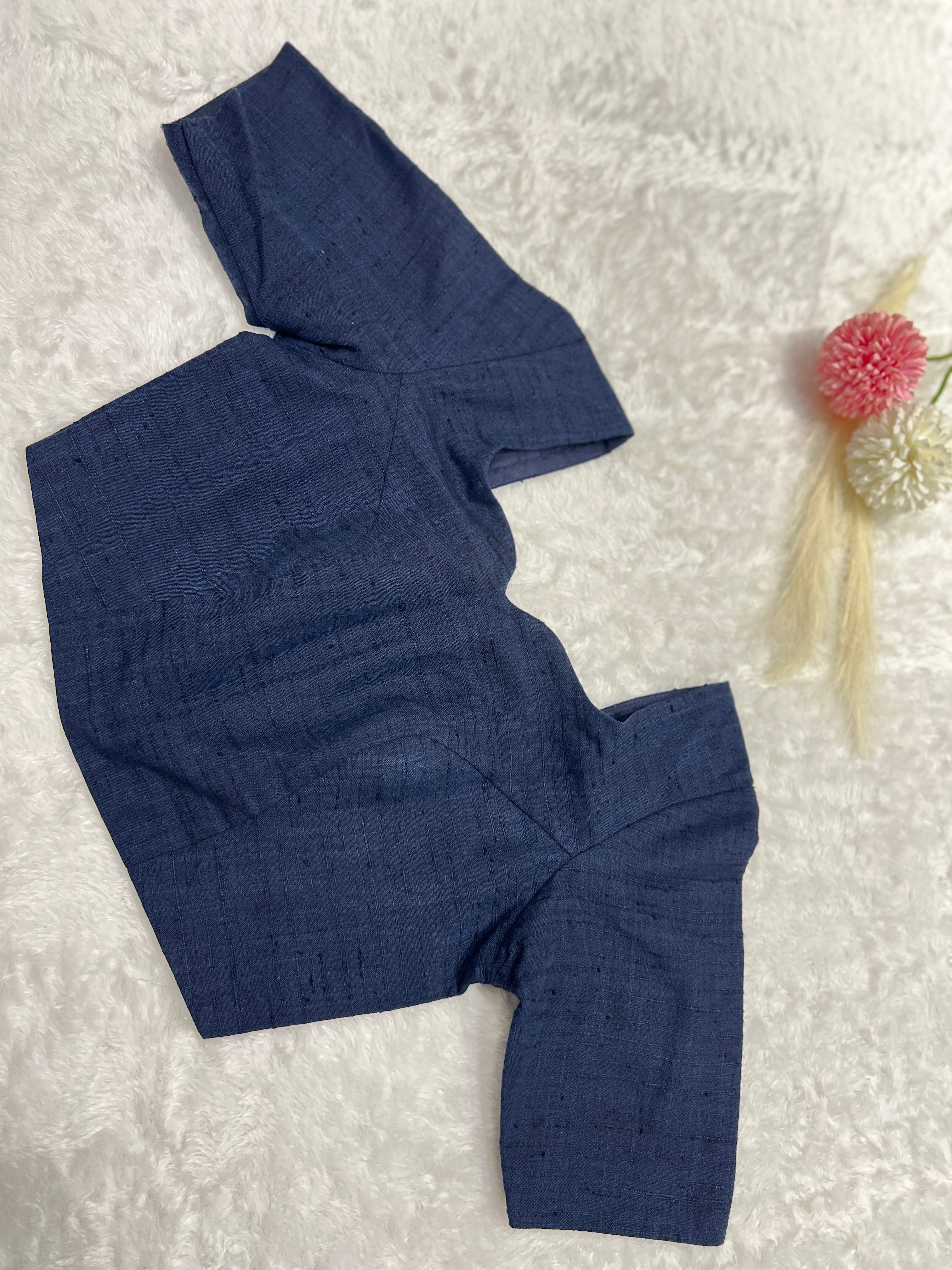 Solid Patterned Jute Stitched Blouse | DNB146