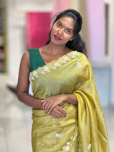 Party Wear Crushed Organza Saree | SBP952