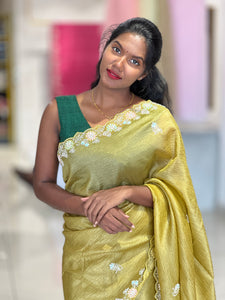 Party Wear Crushed Organza Saree | SBP952