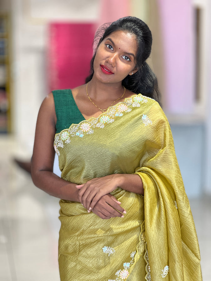 Party Wear Crushed Organza Saree | SBP952