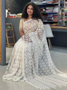 Floral  Embroidered Net Saree | SBP172