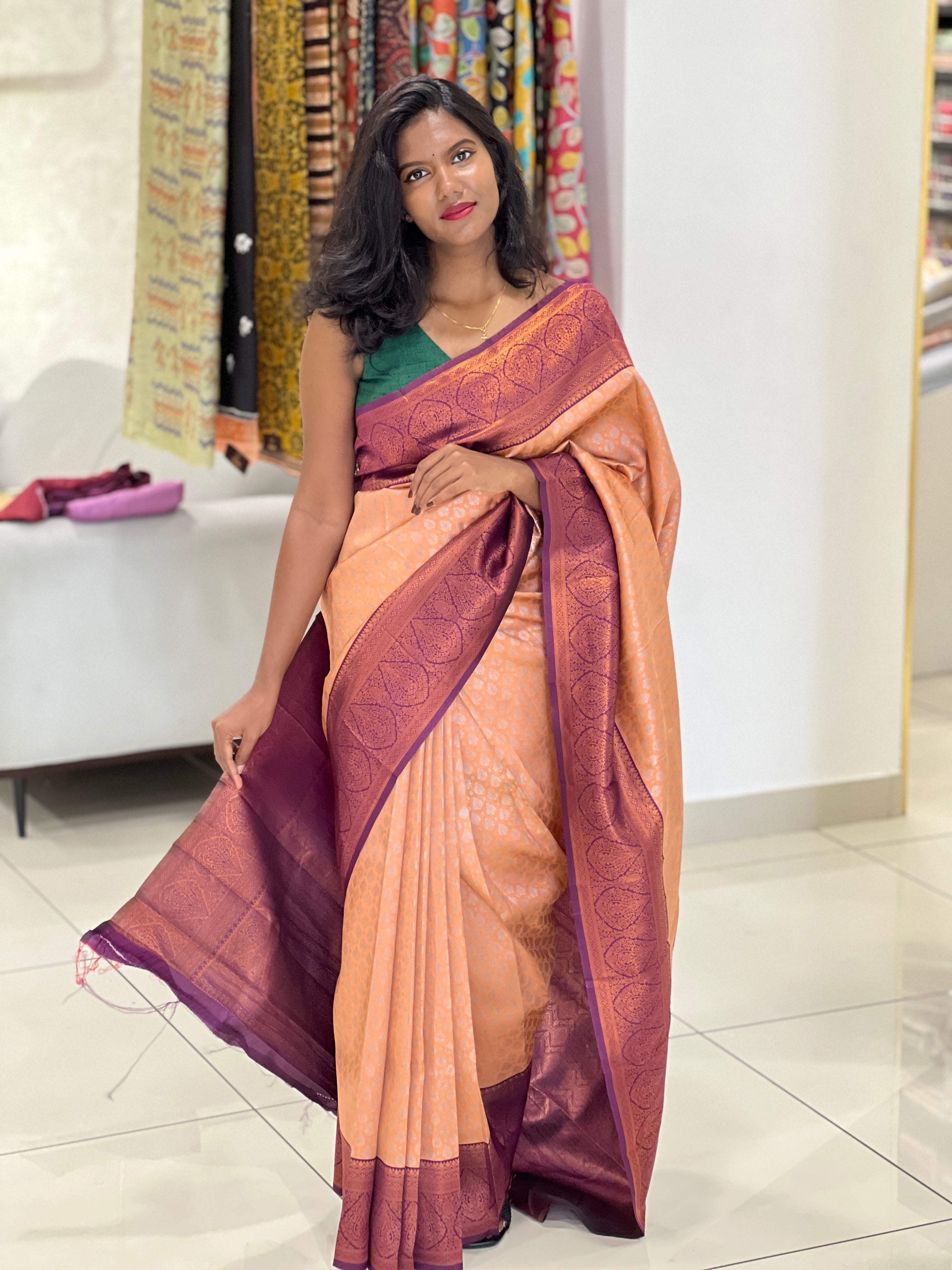 Silver Zari Woven Semi Silk Saree | RMP149