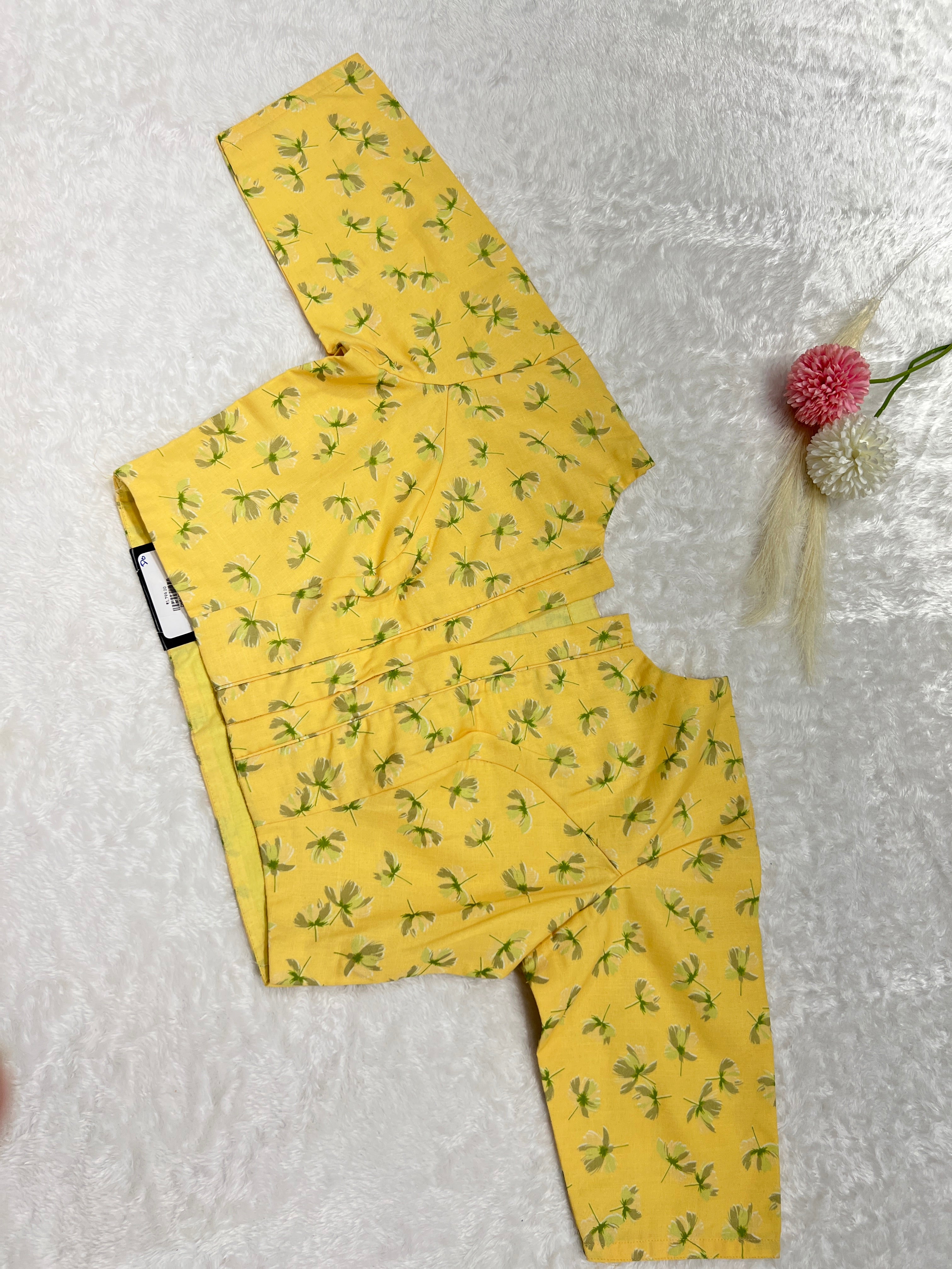 Floral Printed Cotton Stitched Blouse | DNB155