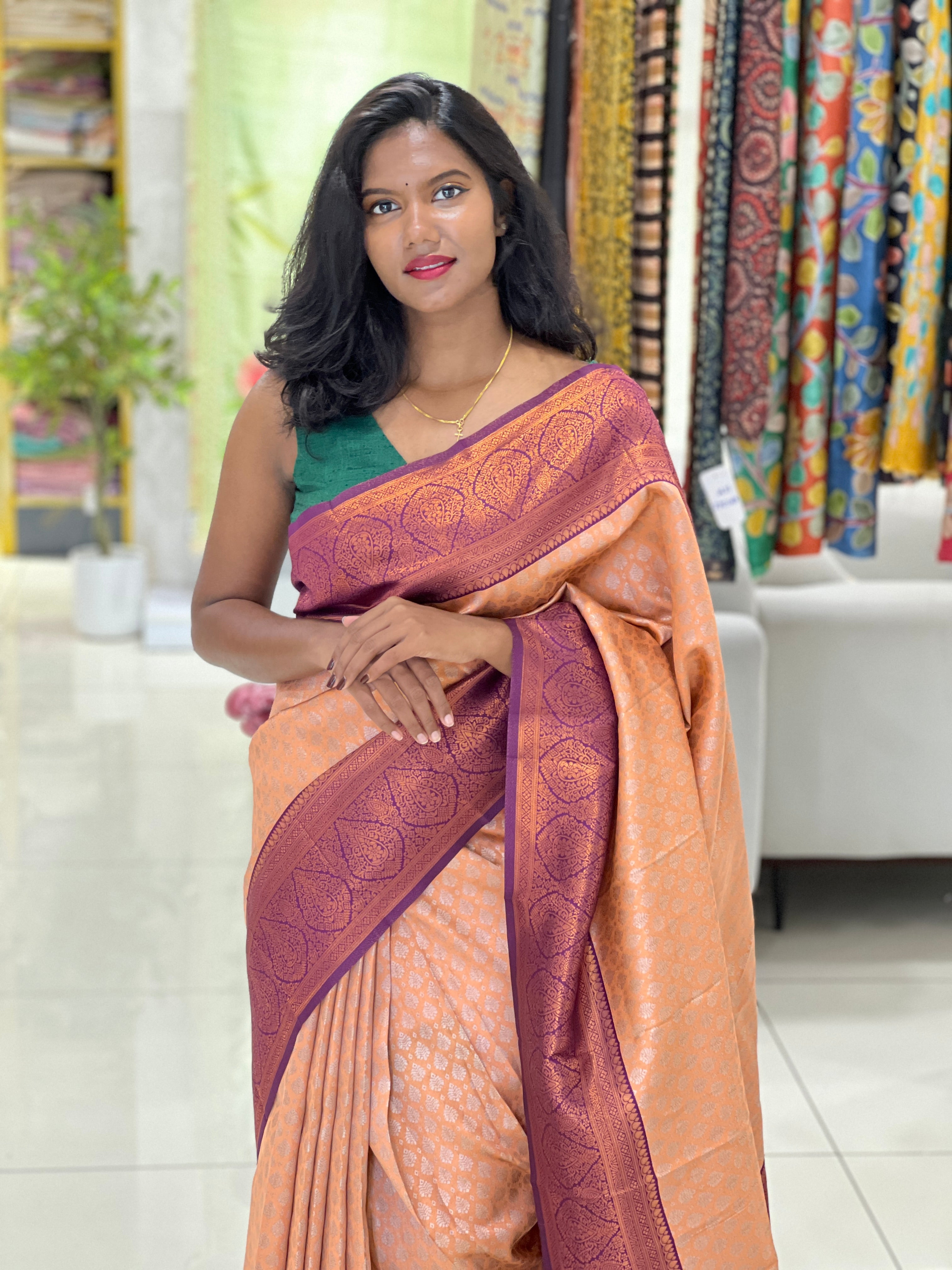Silver Zari Woven Semi Silk Saree | RMP149
