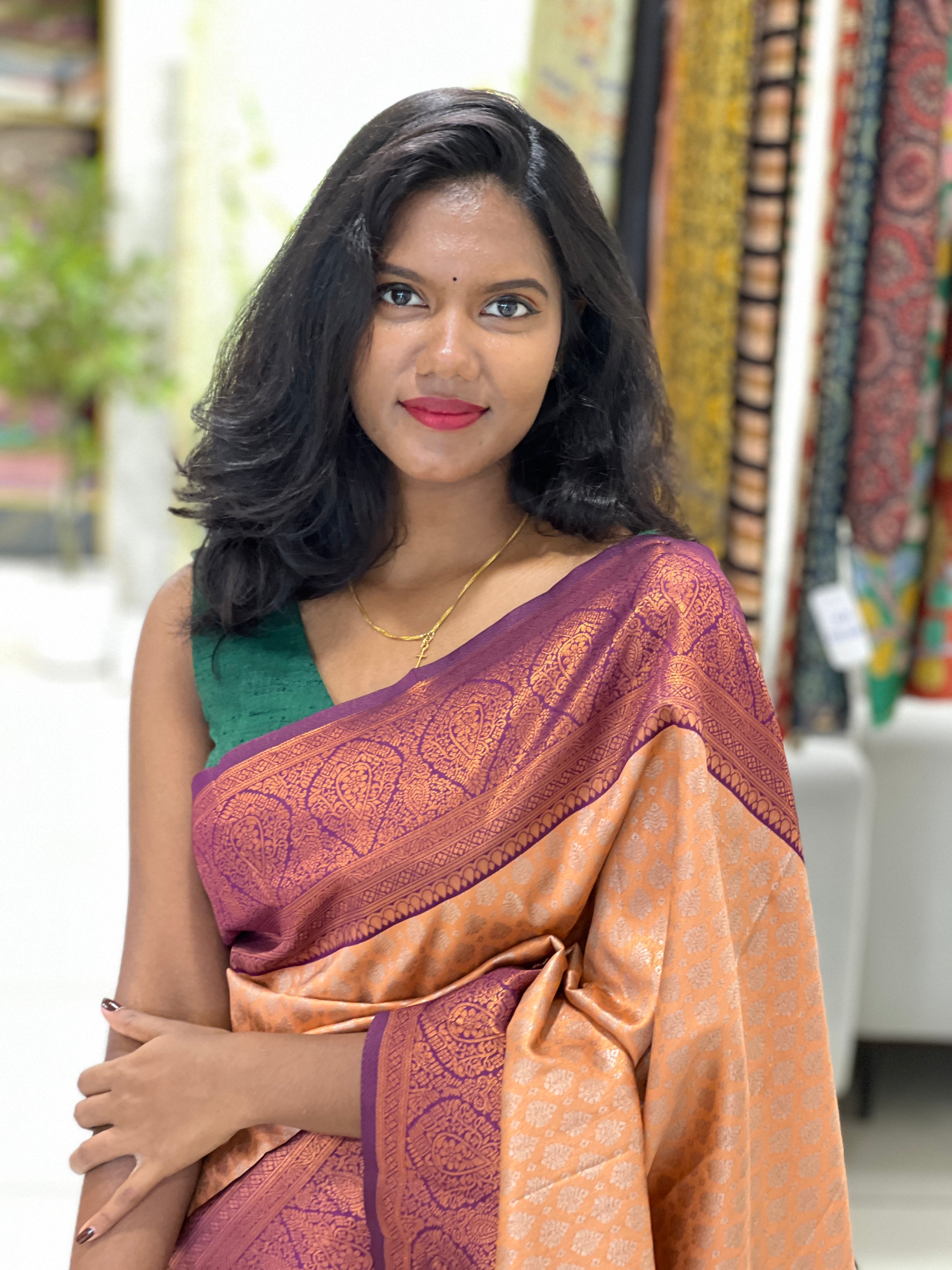 Silver Zari Woven Semi Silk Saree | RMP149