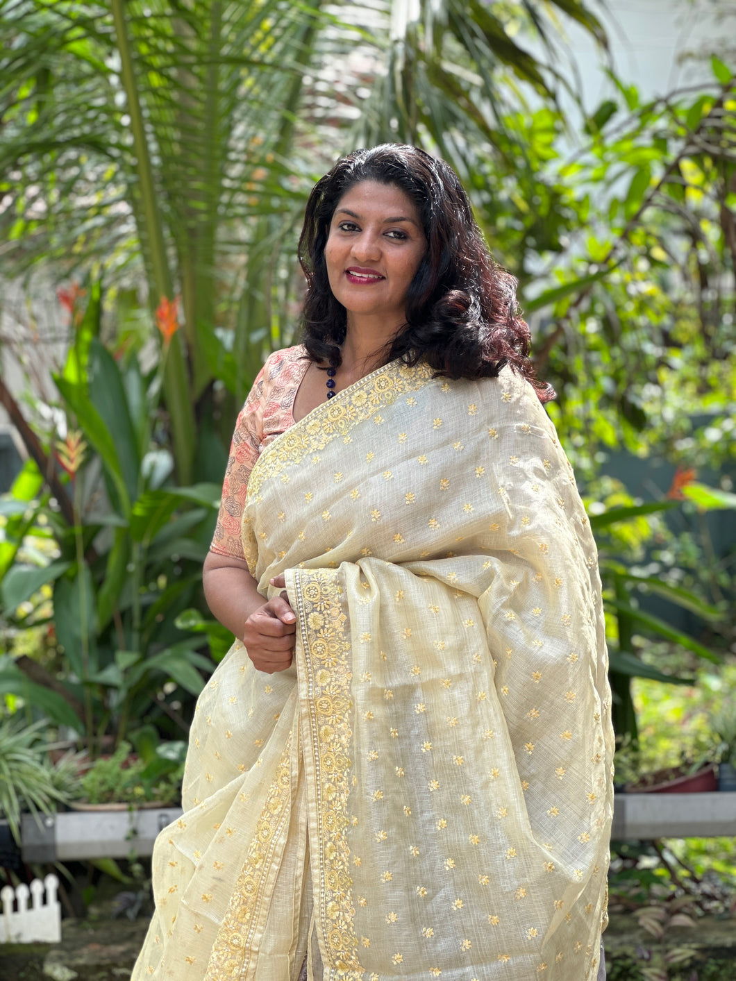 Machine Embroidery Pattern With Buta Design Silky Kota Saree | SBS524