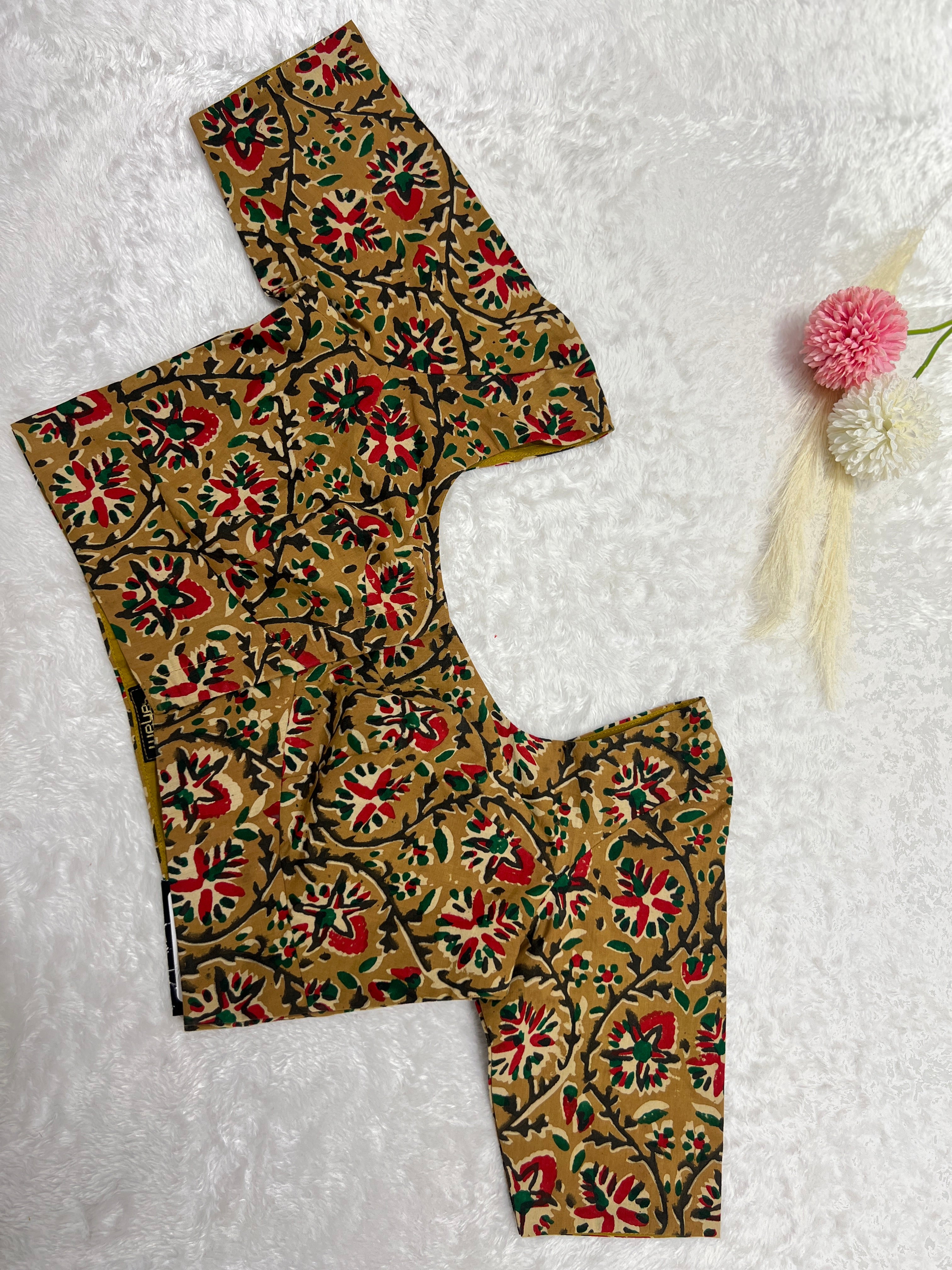 Block Printed Stitched Cotton Blouse | DNB147