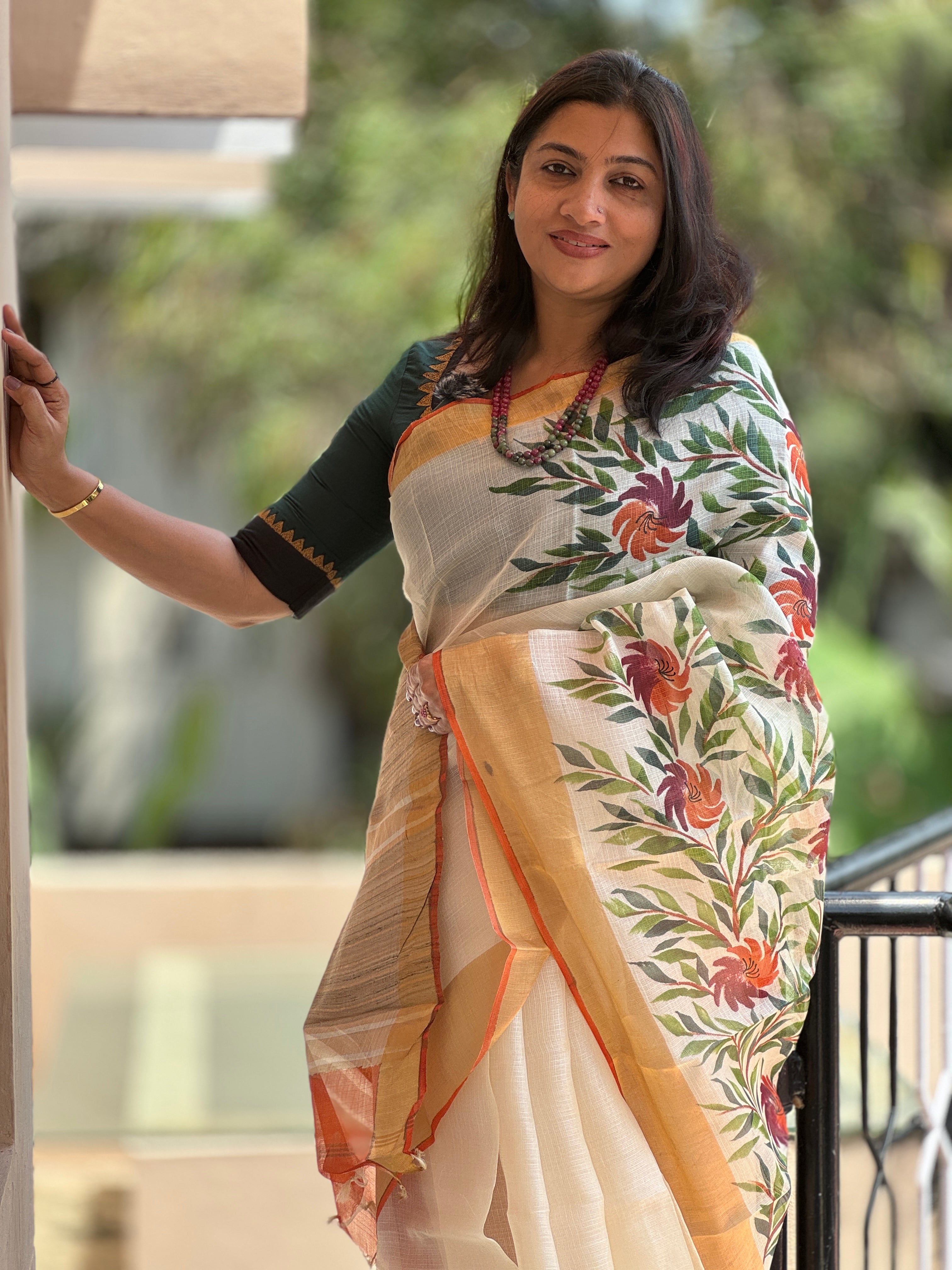 Hand Painted Tussar Kota Saree | SBS898