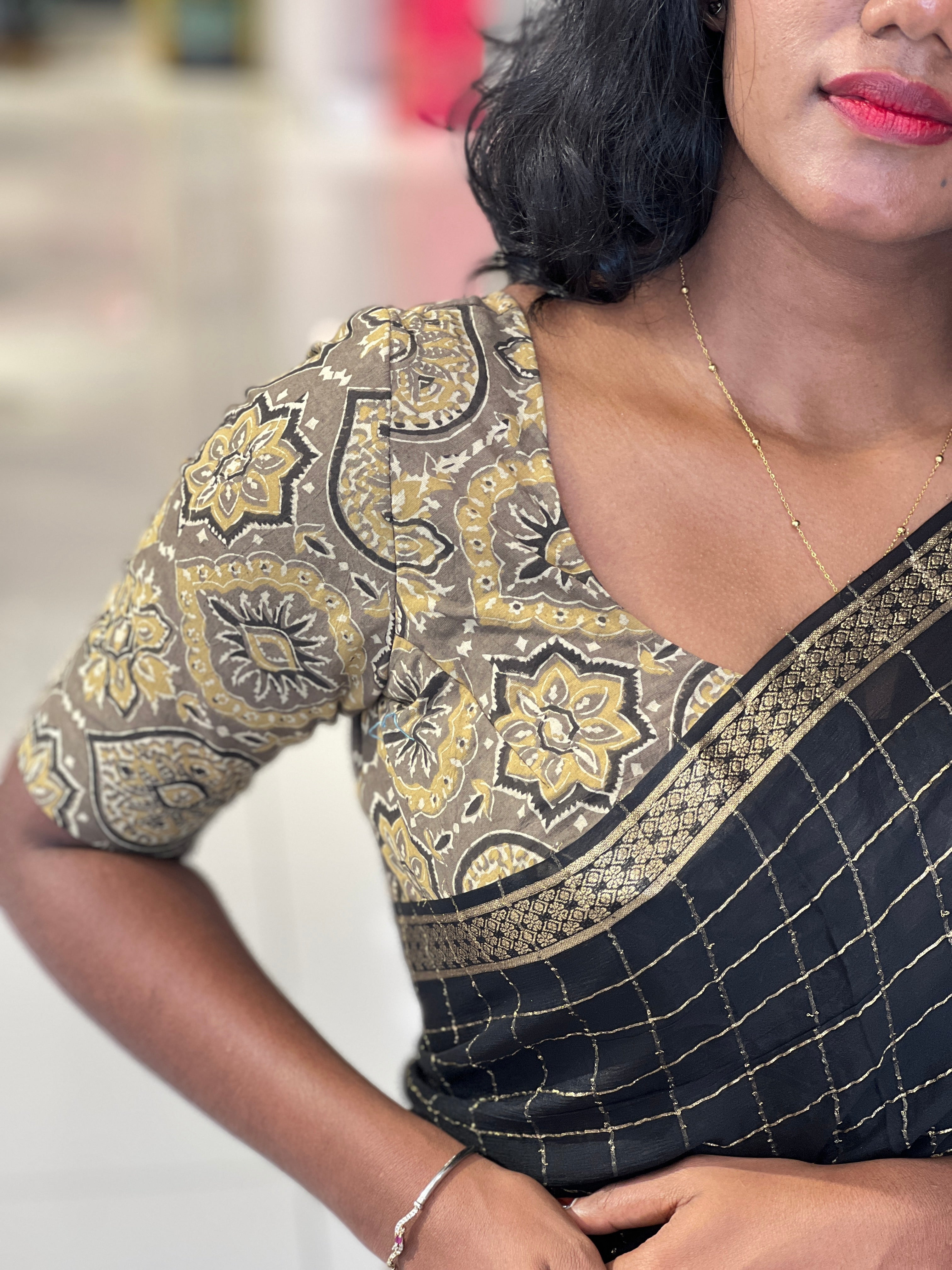 Floral Printed Cotton Blouse | DNB145