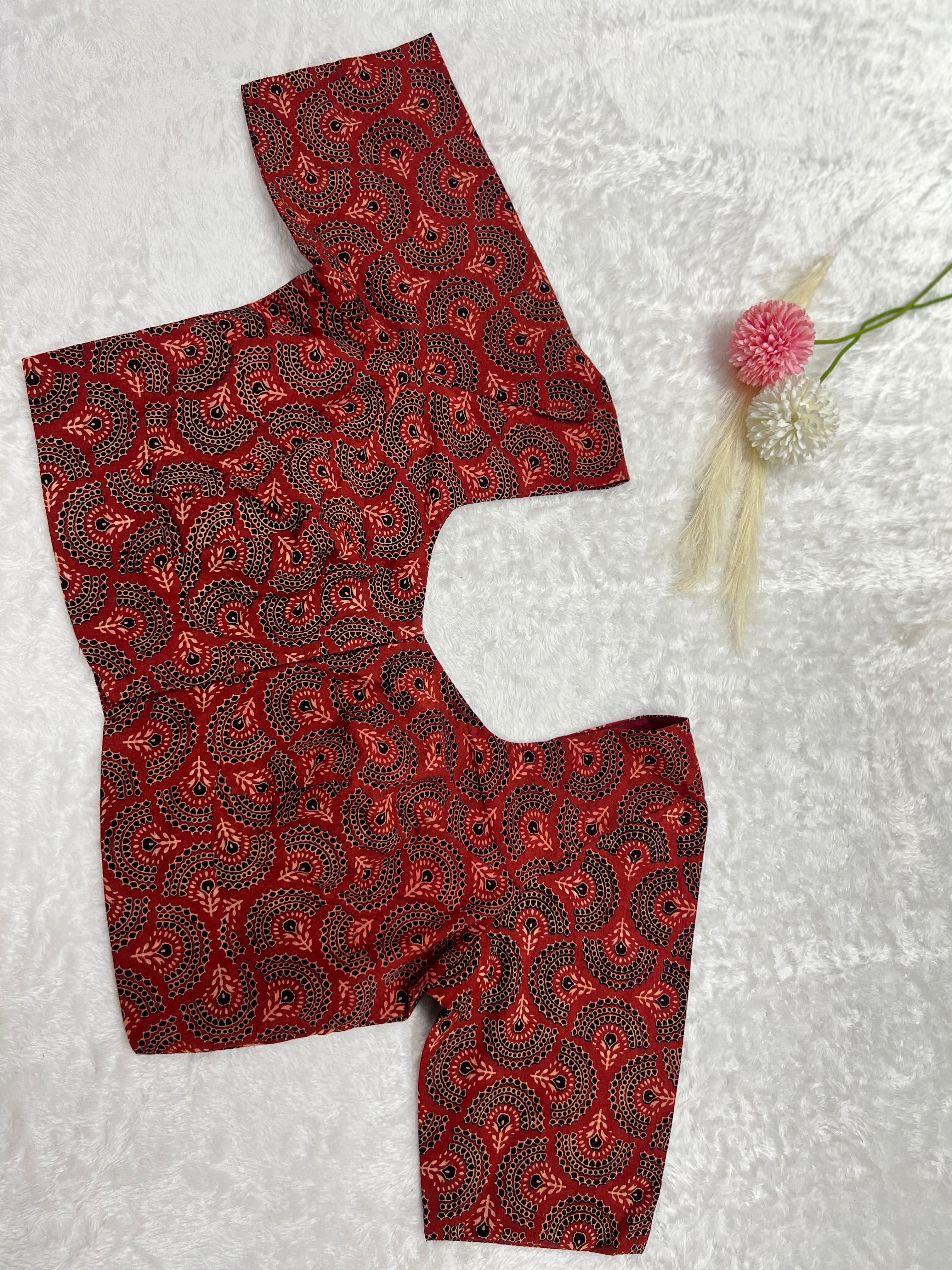 Ajrakh Printed Cotton Stitched Blouse | DNB148