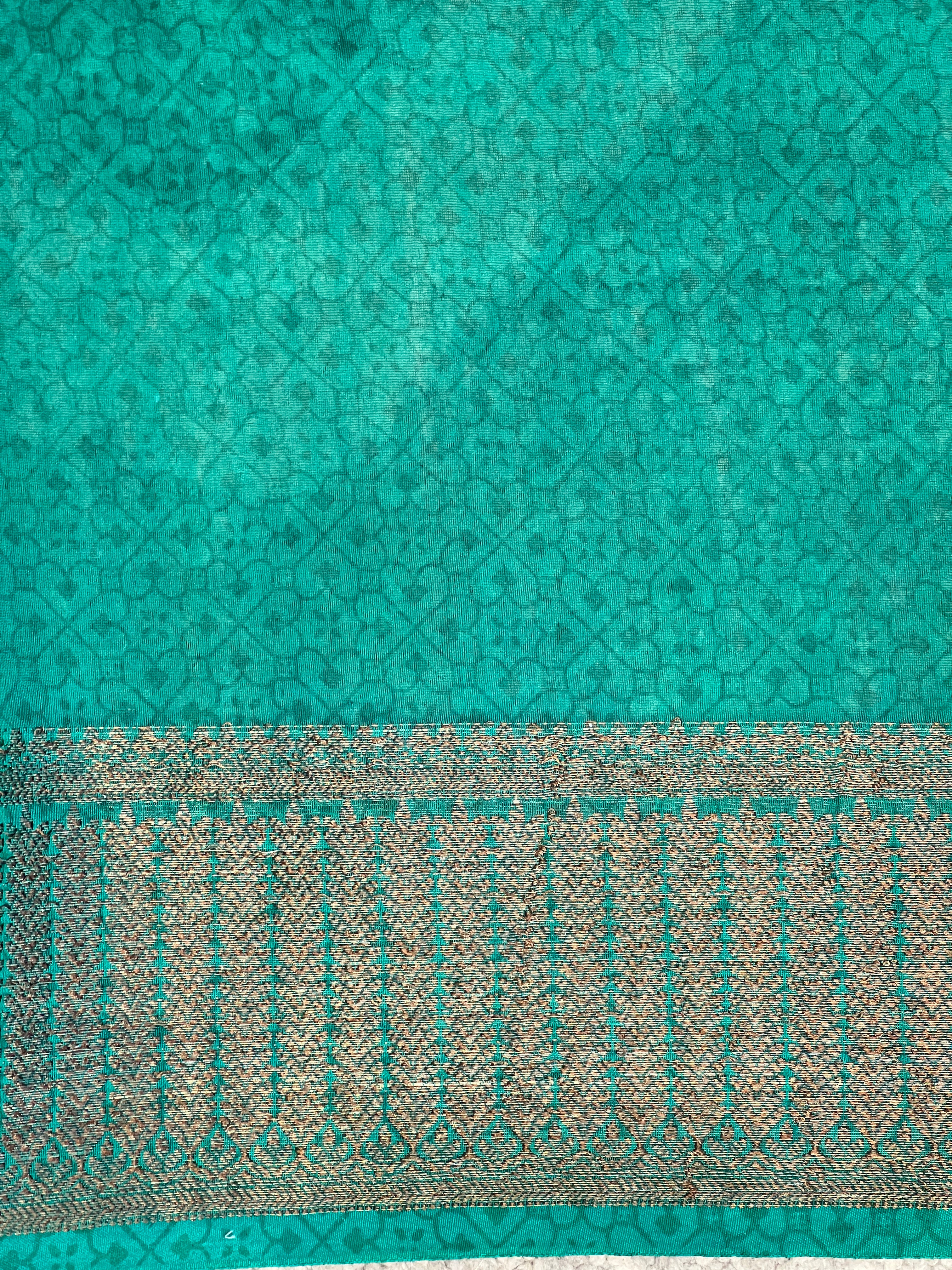 Floral and Leaf Printed Chanderi Saree | RGD949R